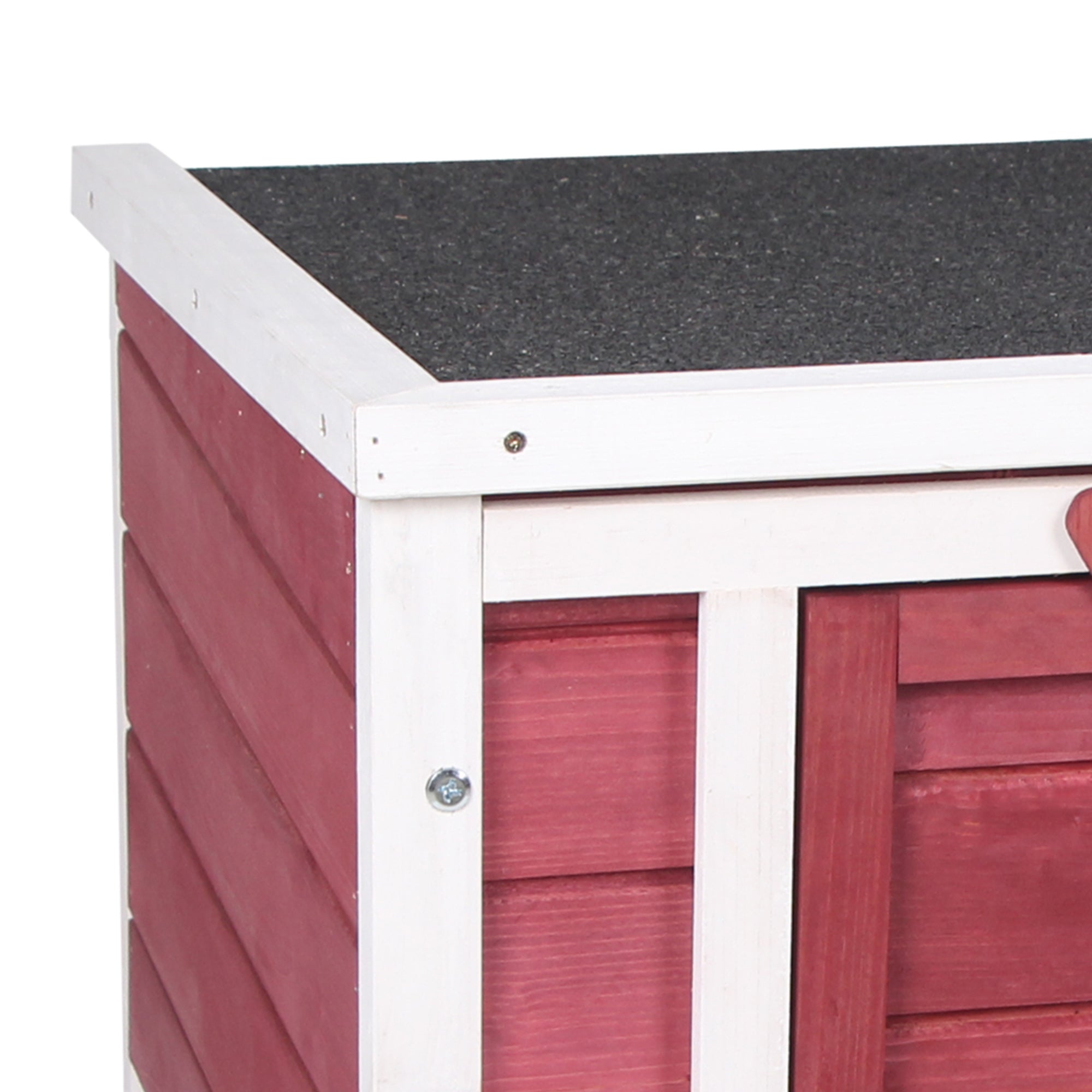 PawHut Wooden Rabbit Hutch 51 x 42 x 43 cm, Red - North Peak Garden Furniture