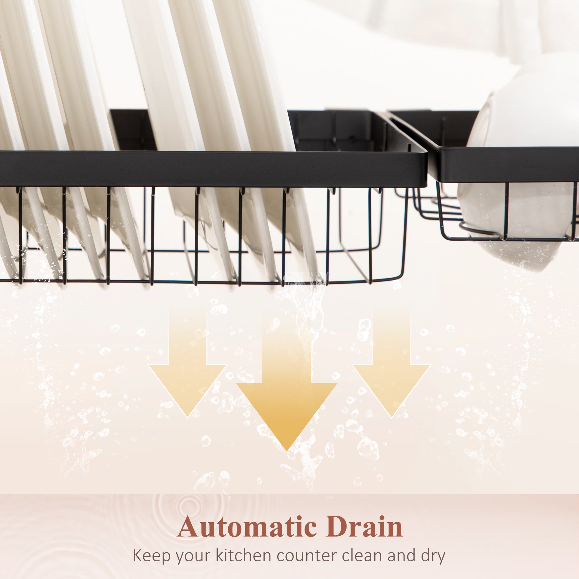 HOMCOM 93cm Modular Over-Sink Drying Rack - North Peak Garden Furniture