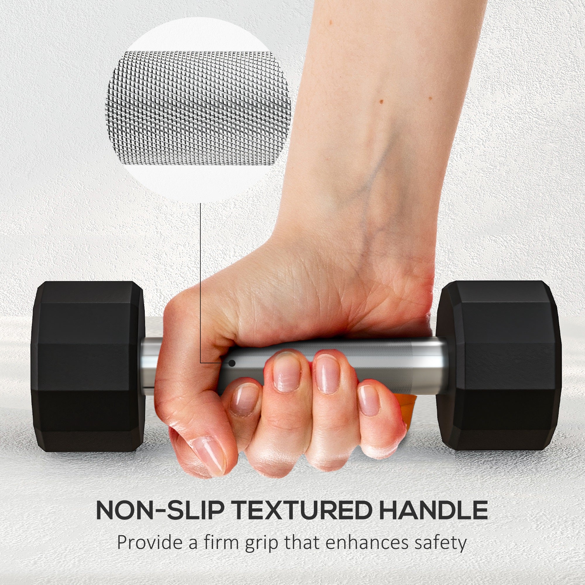 SPORTNOW 2 x 2kg Dumbbells Weights Set with 12-Sided Shape and Non-Slip Grip for Men Women Home Gym Workout - North Peak Garden Furniture