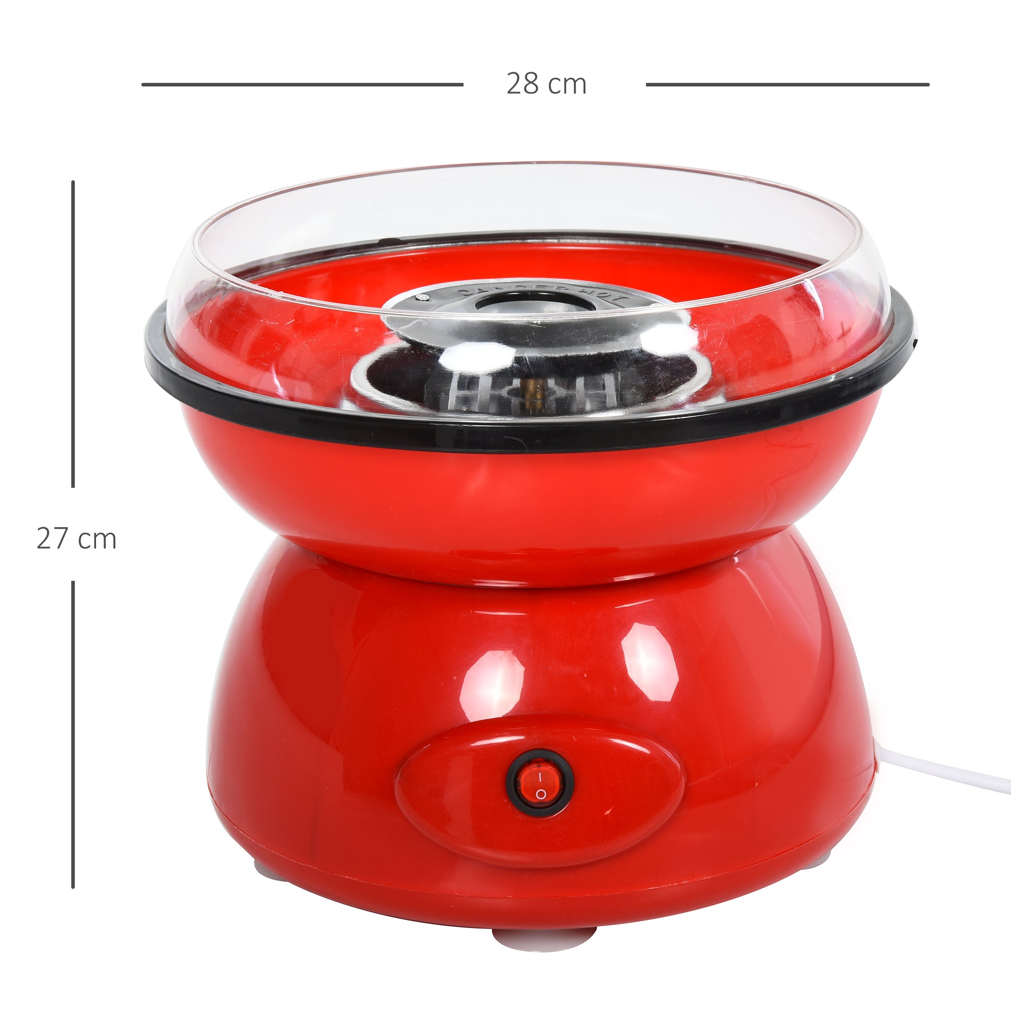 HOMCOM 450W Electric Candyfloss Machine Kit Non-Stick Plates Fairground Fun Children Adult Party Gift Home Sweet Metal Body w/ Accessories Red - North Peak Garden Furniture