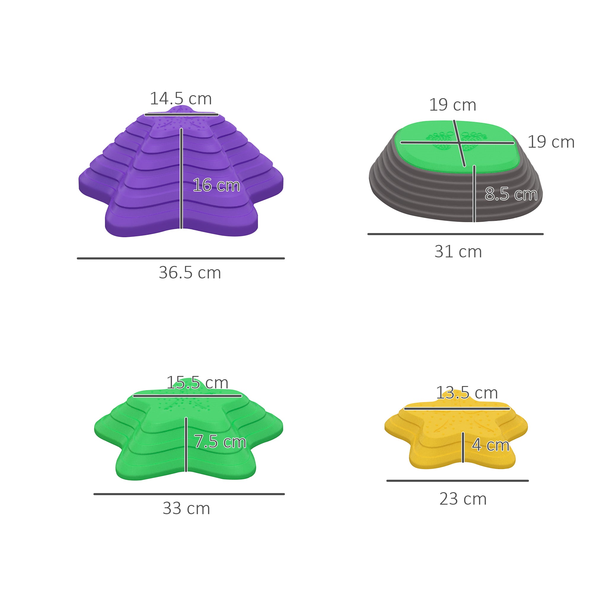 ZONEKIZ Kids Stepping Stones, 11 Pieces Balance River Stones for Obstacle Course, Stackable Non-Slip Starfish Shape, Sensory Play for Indoors, Outdoors - North Peak Garden Furniture