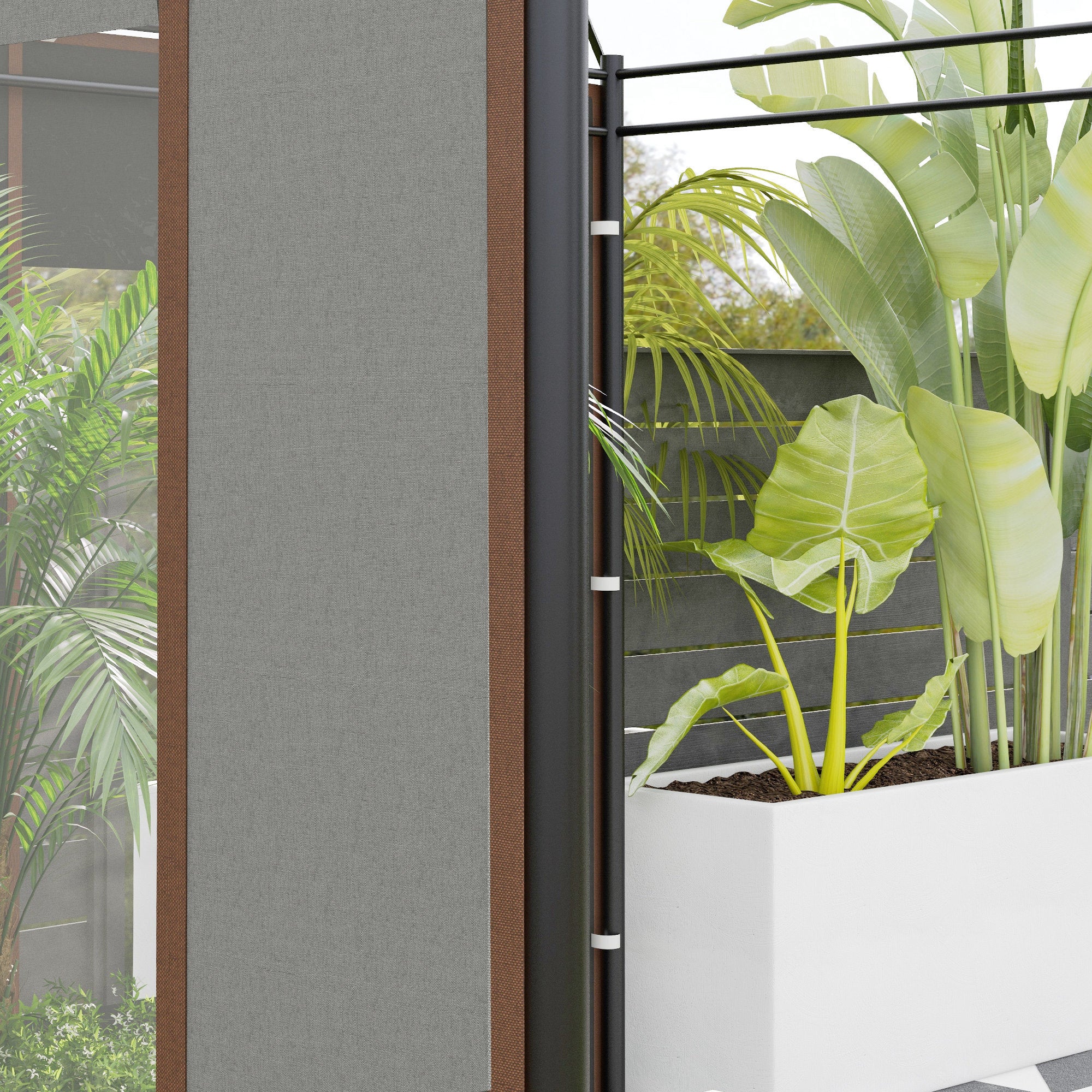 Outsunny Set of Two 295cm Replacement Canopy Walls - Grey - North Peak Garden Furniture