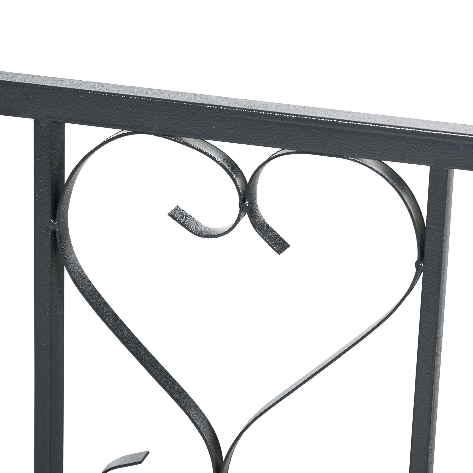 Outsunny Outdoor Garden Arch with Double Gates, Metal Garden Arbor for Climbing Plants, Roses, Vines, Wedding Arch for Outdoor, 114L x 50W x 206H cm, Dark Grey - North Peak Garden Furniture