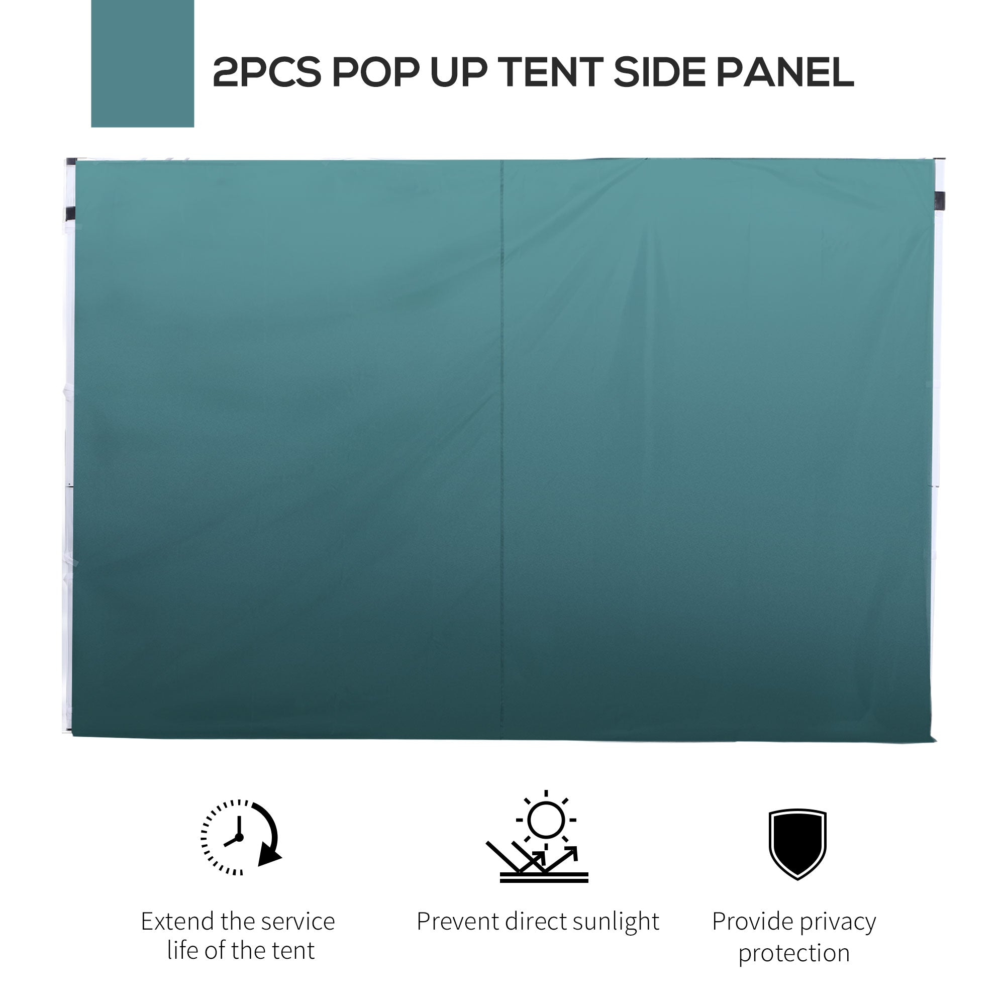 Outsunny 3 Meters Gazebo Replaceable Exchangeable Side Panel Wall Panels Walls With Window 3 colours (Green)