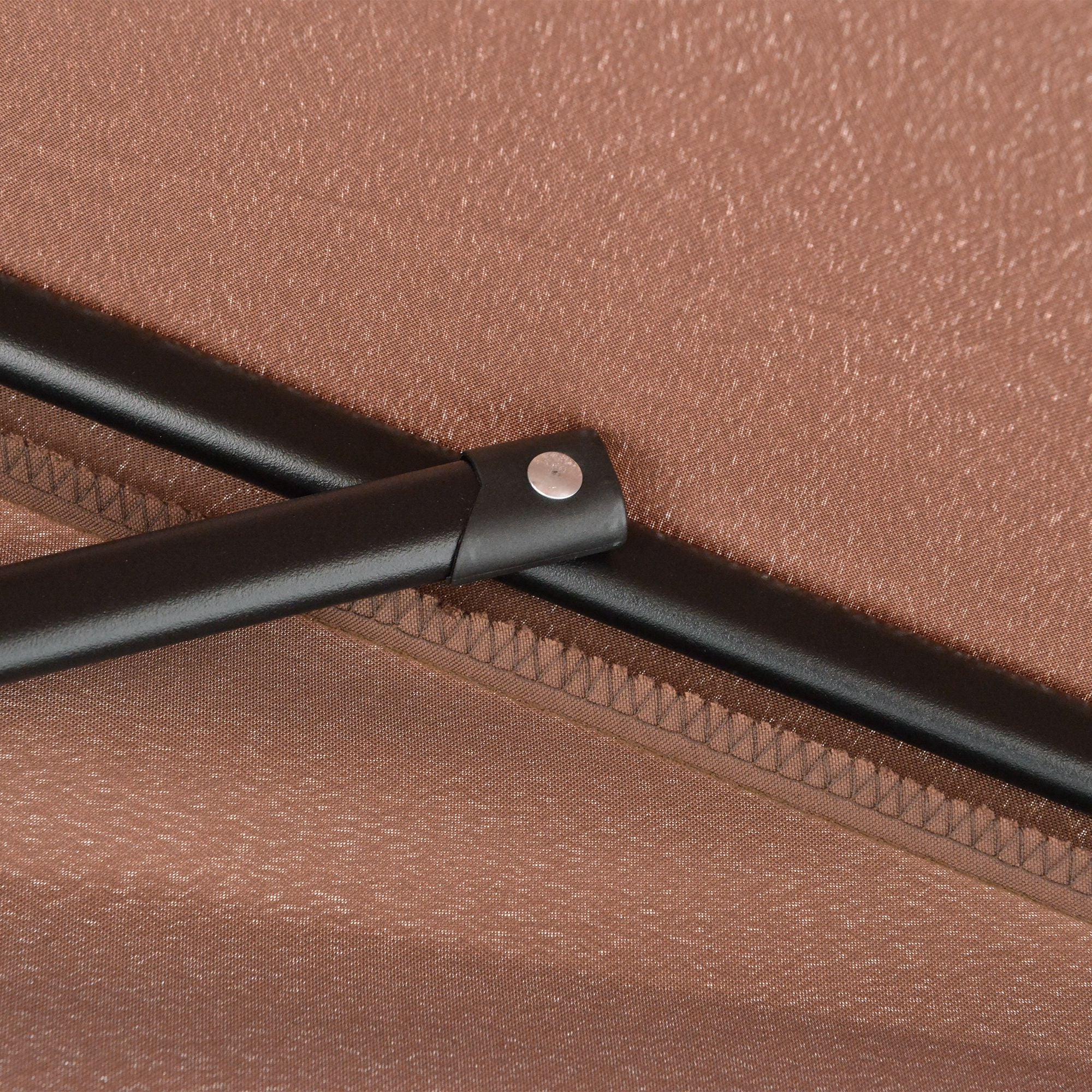 Outsunny 2.3m Half-Square Parasol, for Balconies and Walls - Brown - North Peak Garden Furniture