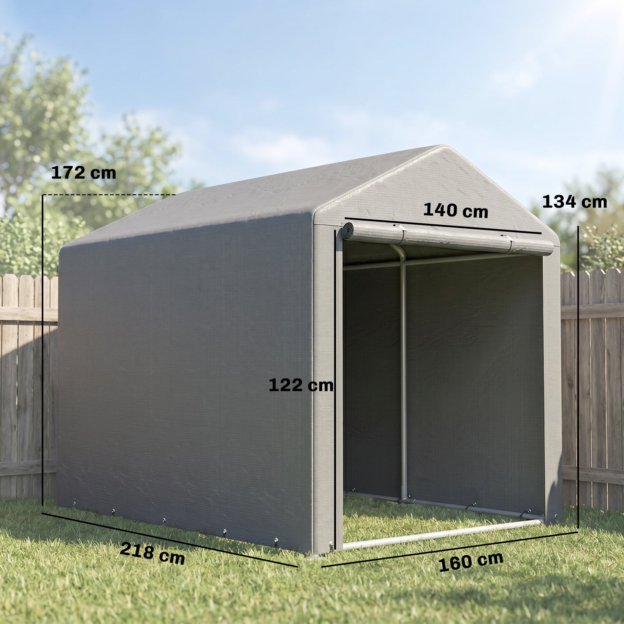 Outsunny 1.6 x 2.2m Garden Storage Shed Tent, with Accessories - Light Grey