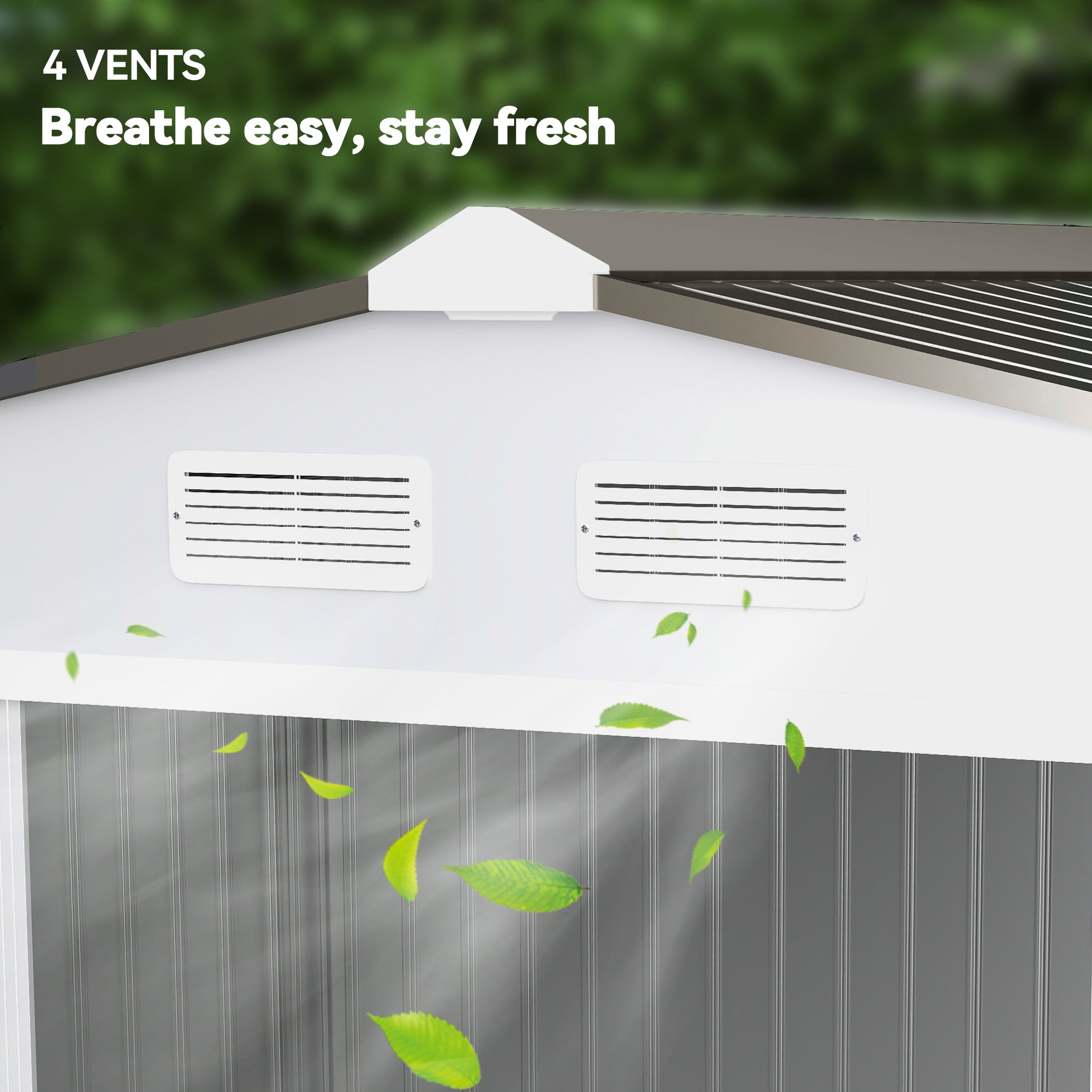 Outsunny Garden Storage Shed, Metal Outdoor Storage Shed House with Foundation Kit, Ventilation, Doors, 9 x 6FT, Silver