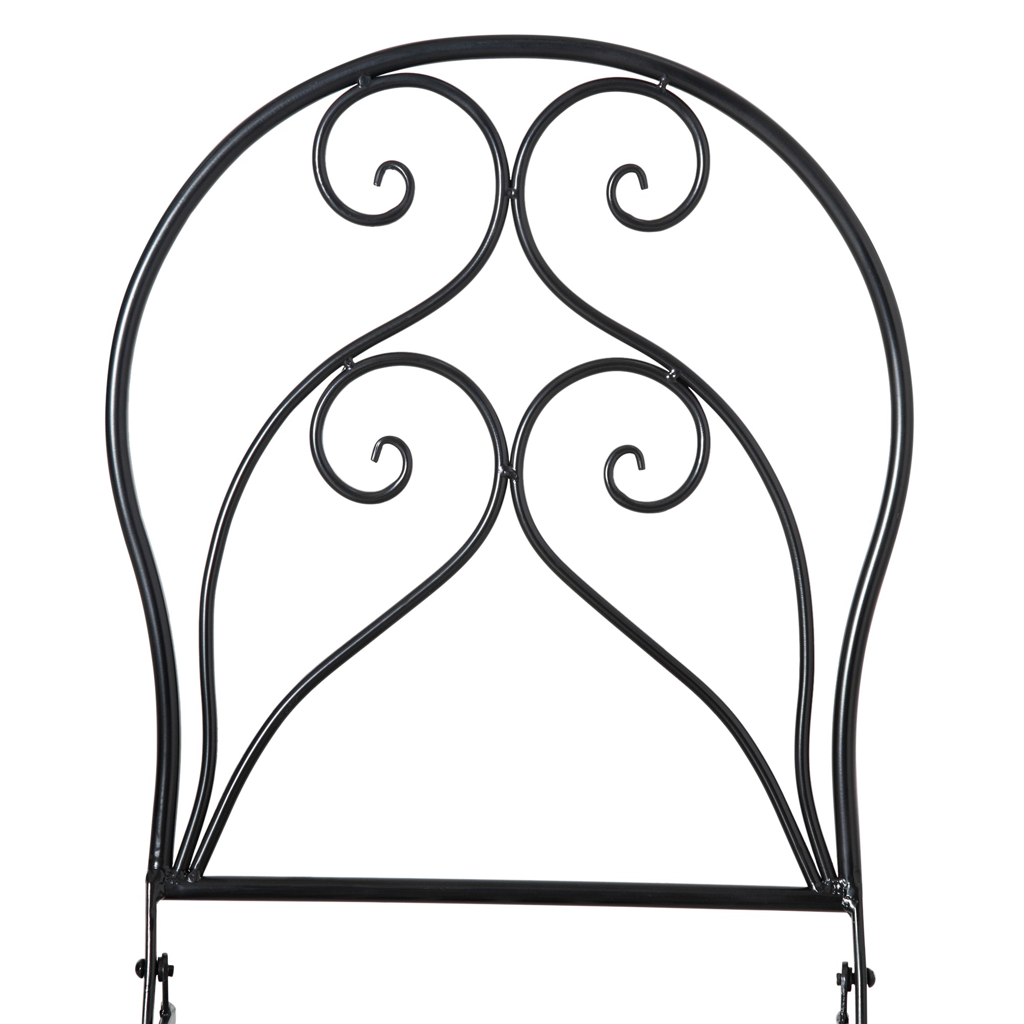 Outsunny 3 Piece Garden Bistro Set with Coffee Table and 2 Folding Chairs, Mosaic Tile Top and Seats, Metal Frame, for Patio Balcony - North Peak Garden Furniture