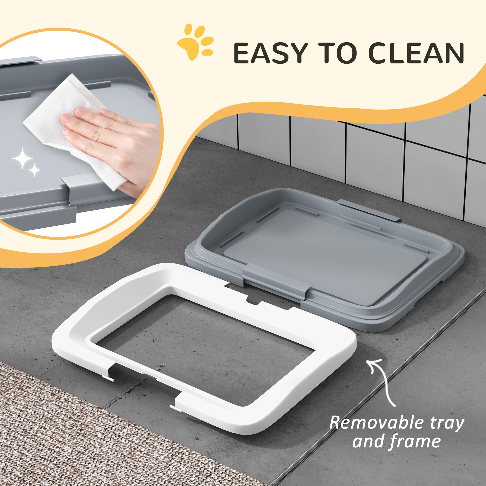 PawHut Dog Toilet Tray for Training Dogs, Dog Litter Tray for Indoor, Outdoor, 47 x 34 x 6cm - North Peak Garden Furniture