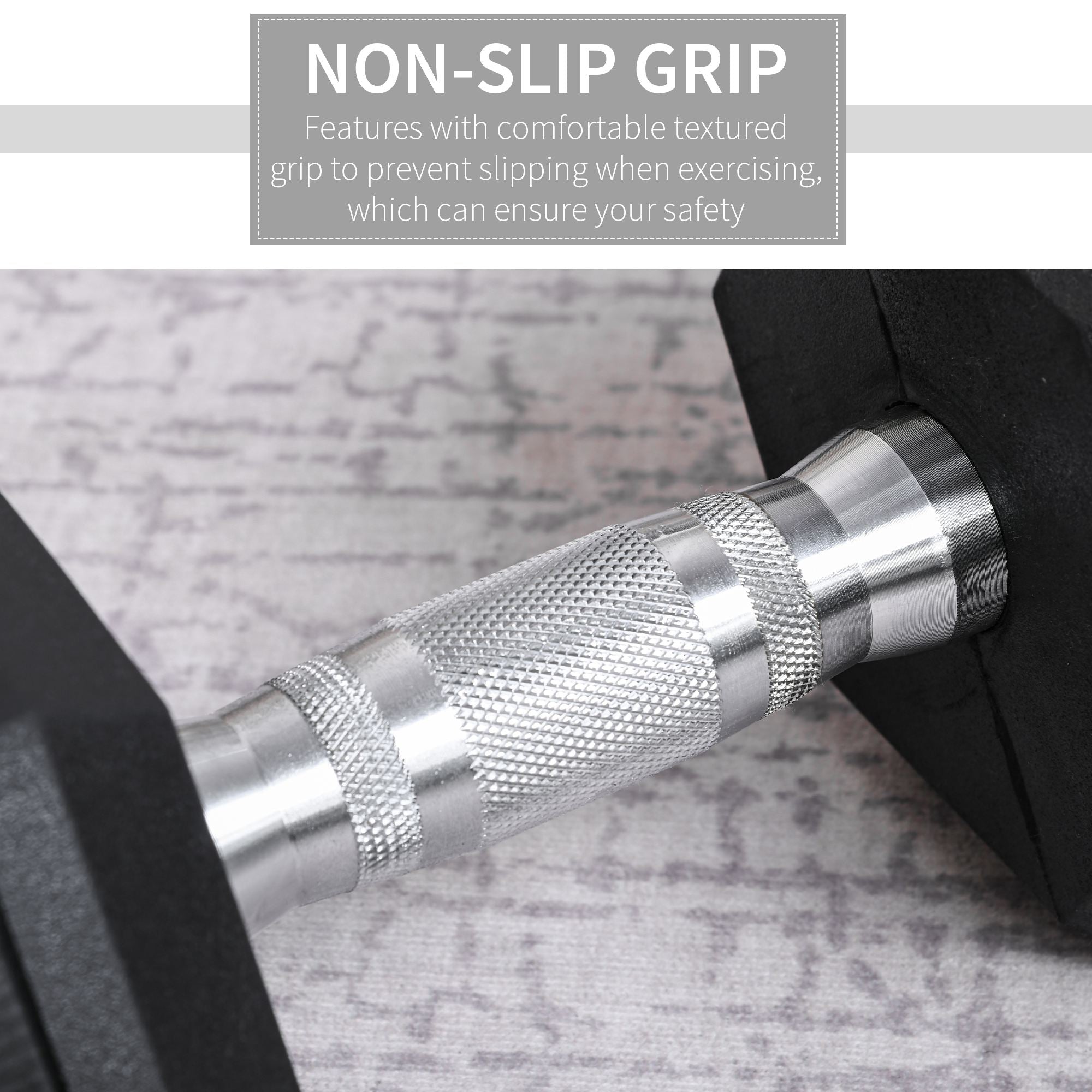 HOMCOM 2x17.5kg Rubber Hex Dumbbell Portable Hand Weights Dumbbell Home Gym Workout Fitness Hand Dumbbell - North Peak Garden Furniture