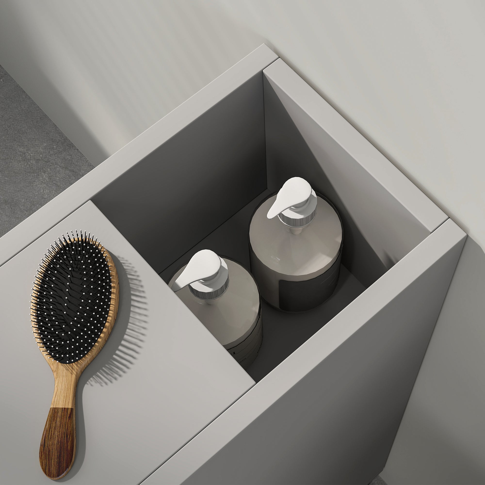 kleankin Slimline Bathroom Storage Cabinet - Grey - North Peak Garden Furniture