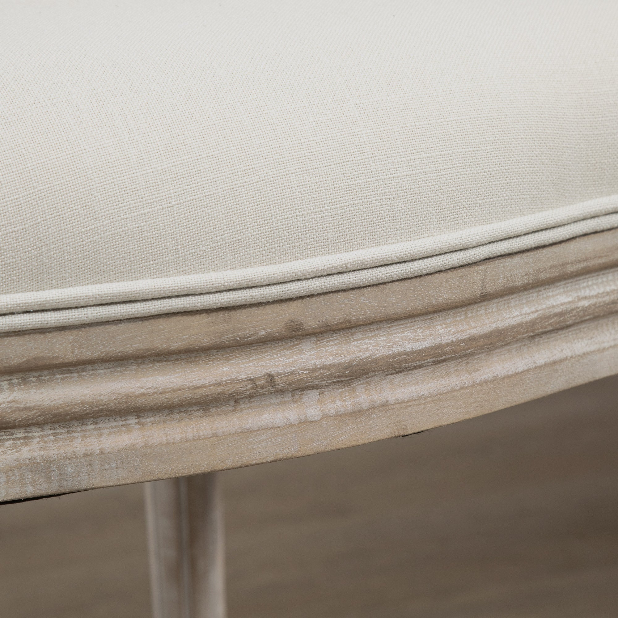 HOMCOM Set of Two French-Inspired Wooden Dining Chairs - Cream - North Peak Garden Furniture