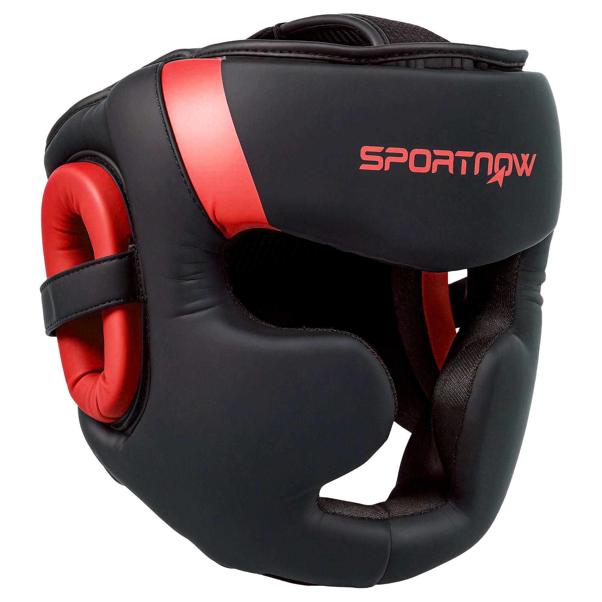 SPORTNOW Boxing Headguard, Boxing Headgear Helmet with Adjustable Strap for Full Face Protection for Kickboxing Sparring Martial Arts Karate Taekwondo, Red - North Peak Garden Furniture