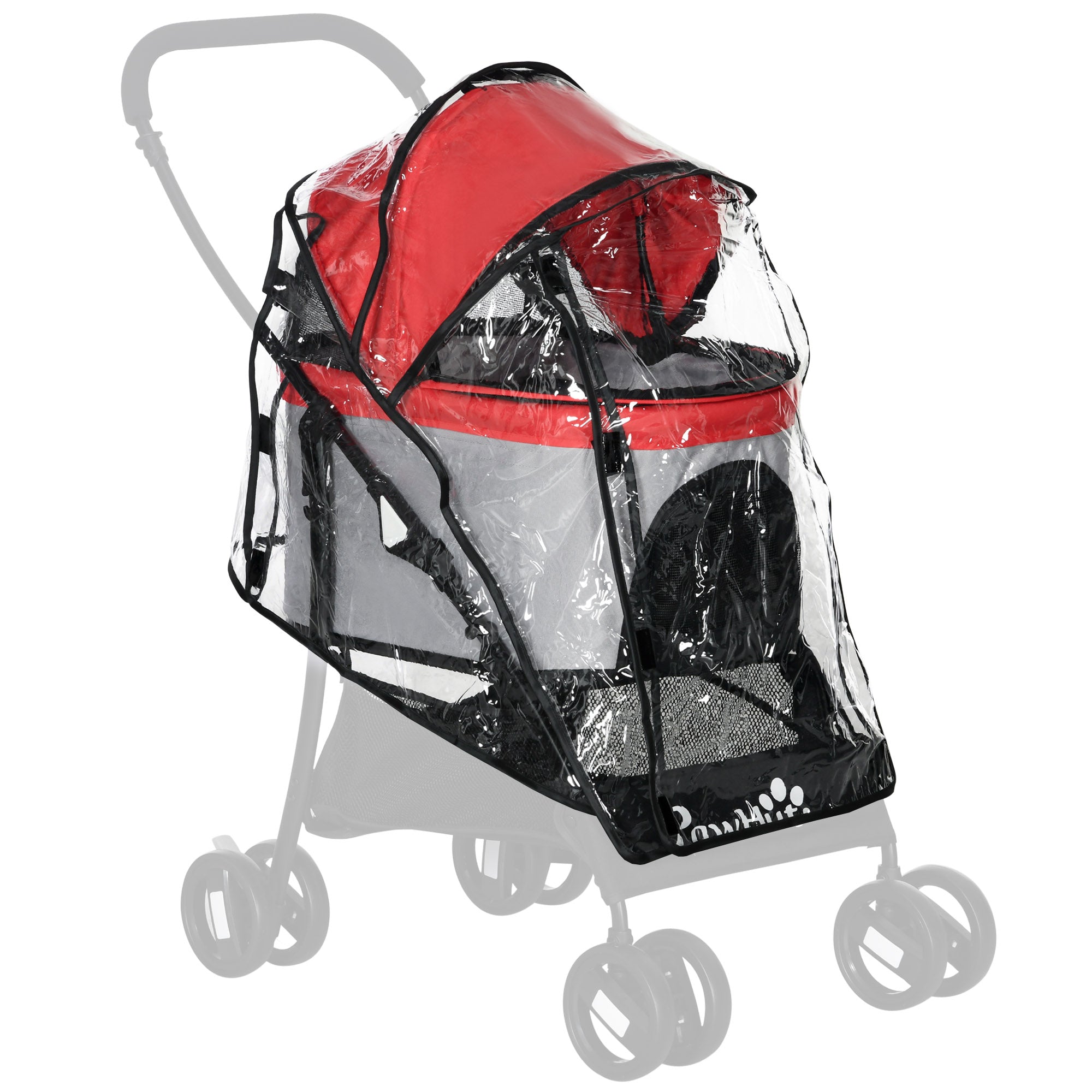 PawHut Rain Cover for Dog Pram Stroller, with Front and Rear Entry - North Peak Garden Furniture
