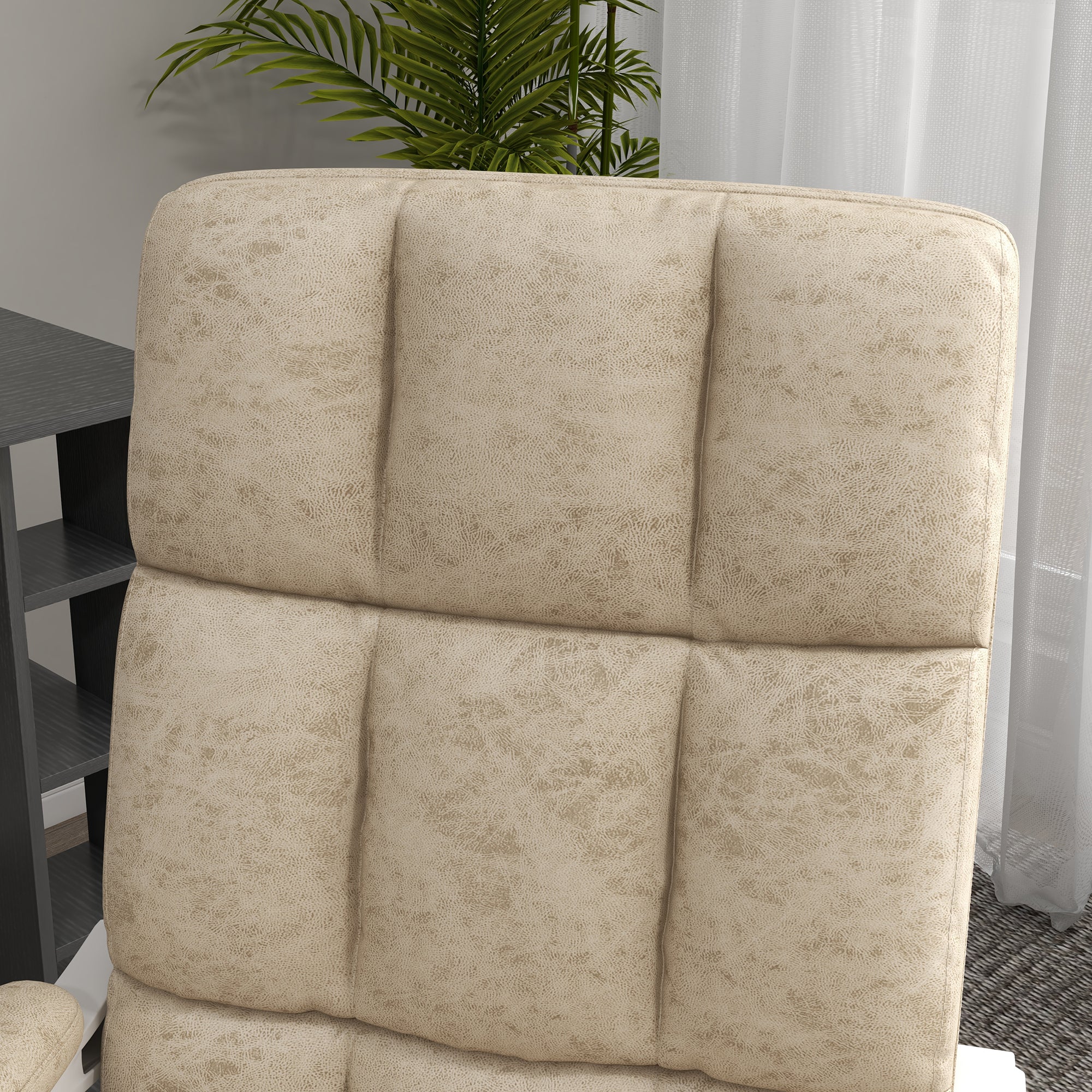 Vinsetto Massage Office Chair, Ergonomic Desk Chair, Comfy Work Study Chair with Heat, Padded Seat, 135° Reclining Back and Footrest for Home Office, Beige - North Peak Garden Furniture