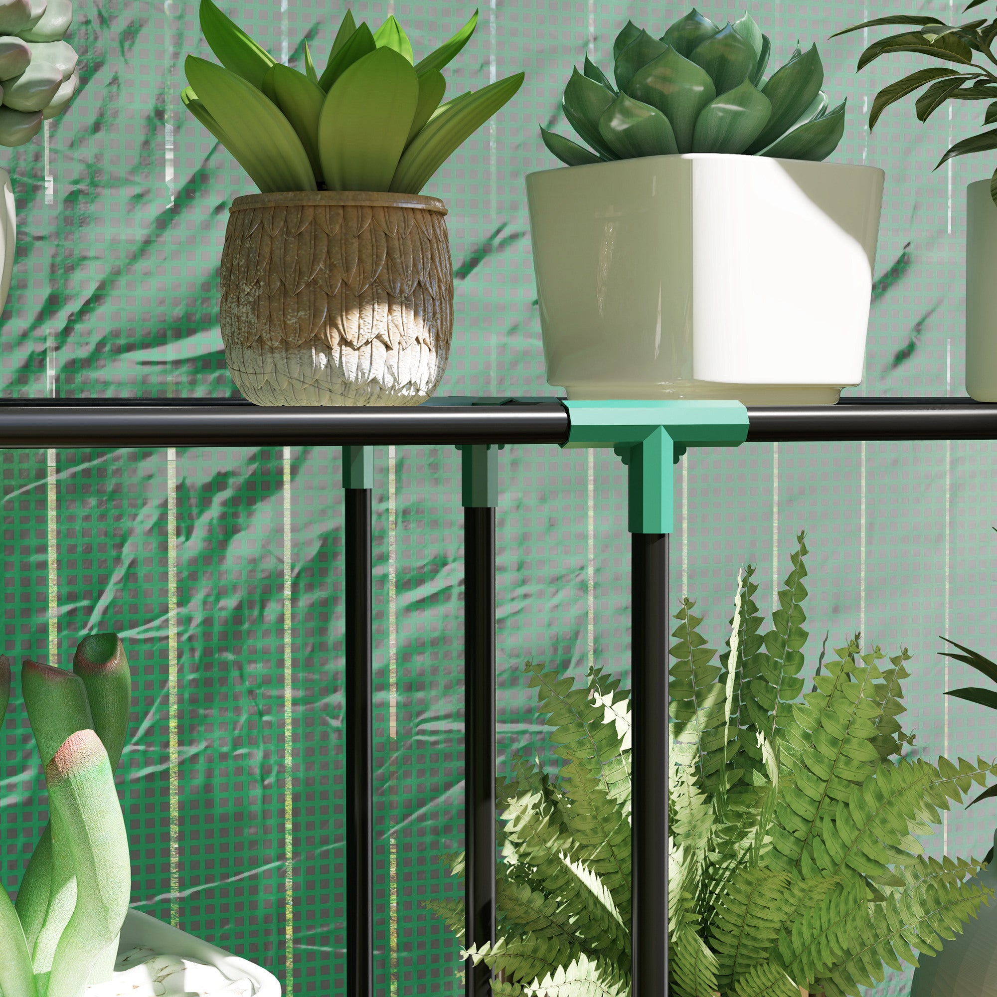 Outsunny 40 x 100cm Three Shelf Steel Frame Greenhouse - Green - North Peak Garden Furniture