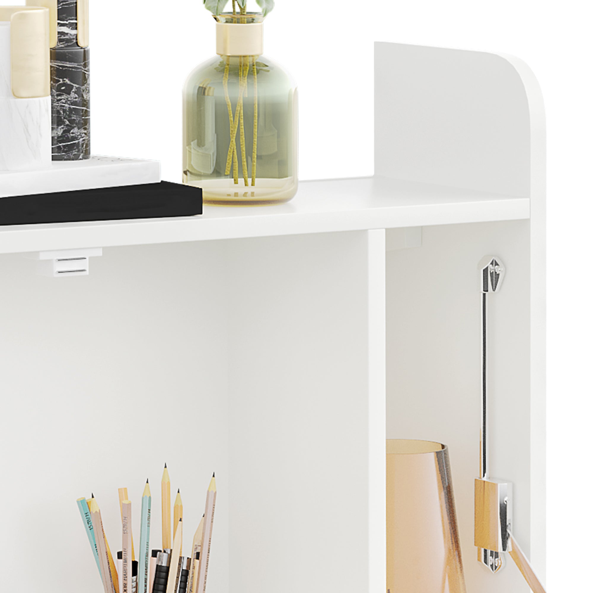 HOMCOM Wall Mounted Table, Drop Leaf Floating Laptop Desk with Space Saving Storage Compartments for Home Office and Study, 77cm x 20cm x 51cm, White - North Peak Garden Furniture