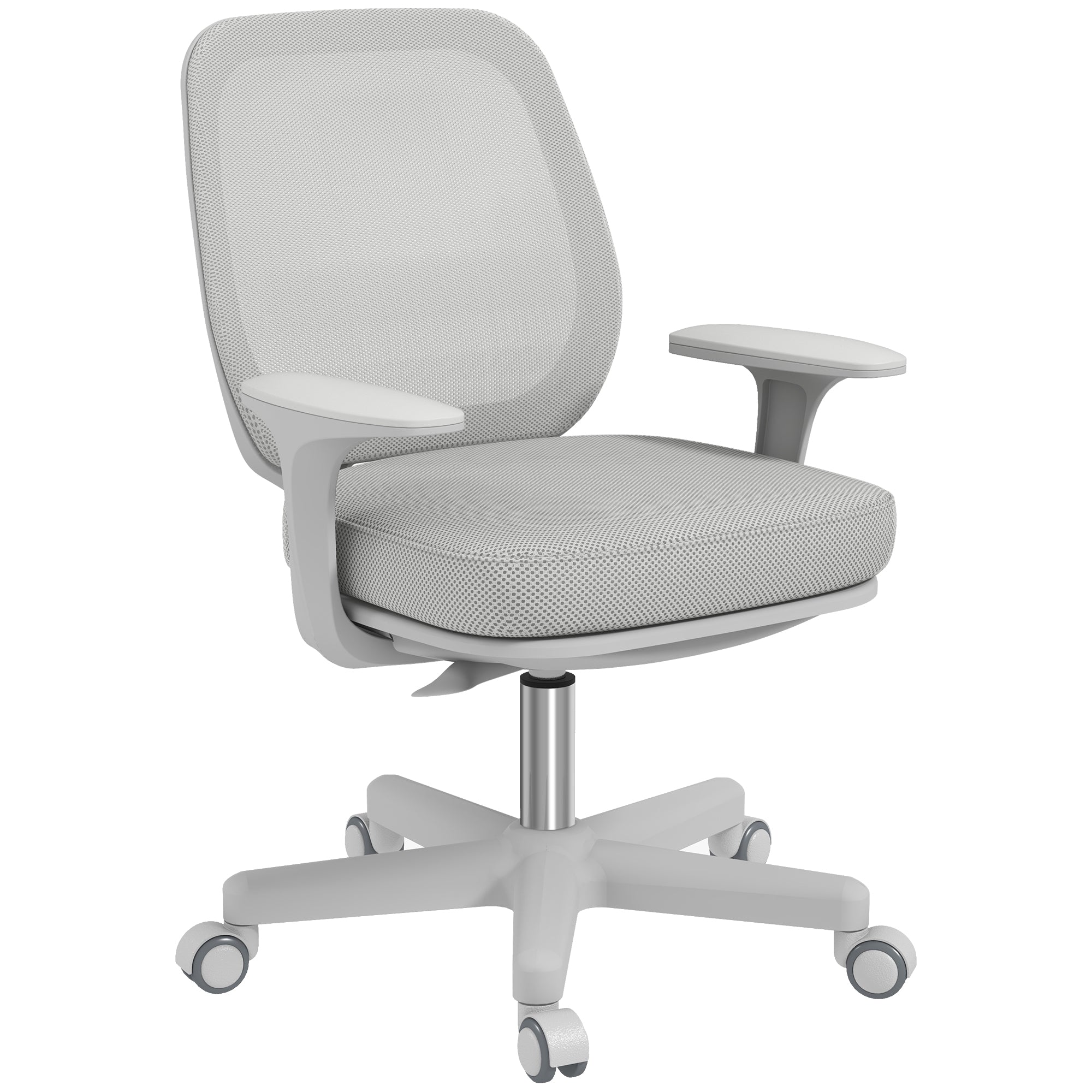 Vinsetto Office Chair, Breathable Mesh Swivel Desk Chair with Adjustable Height and  360° Swivel Security Wheels for Home Office, Study, Grey