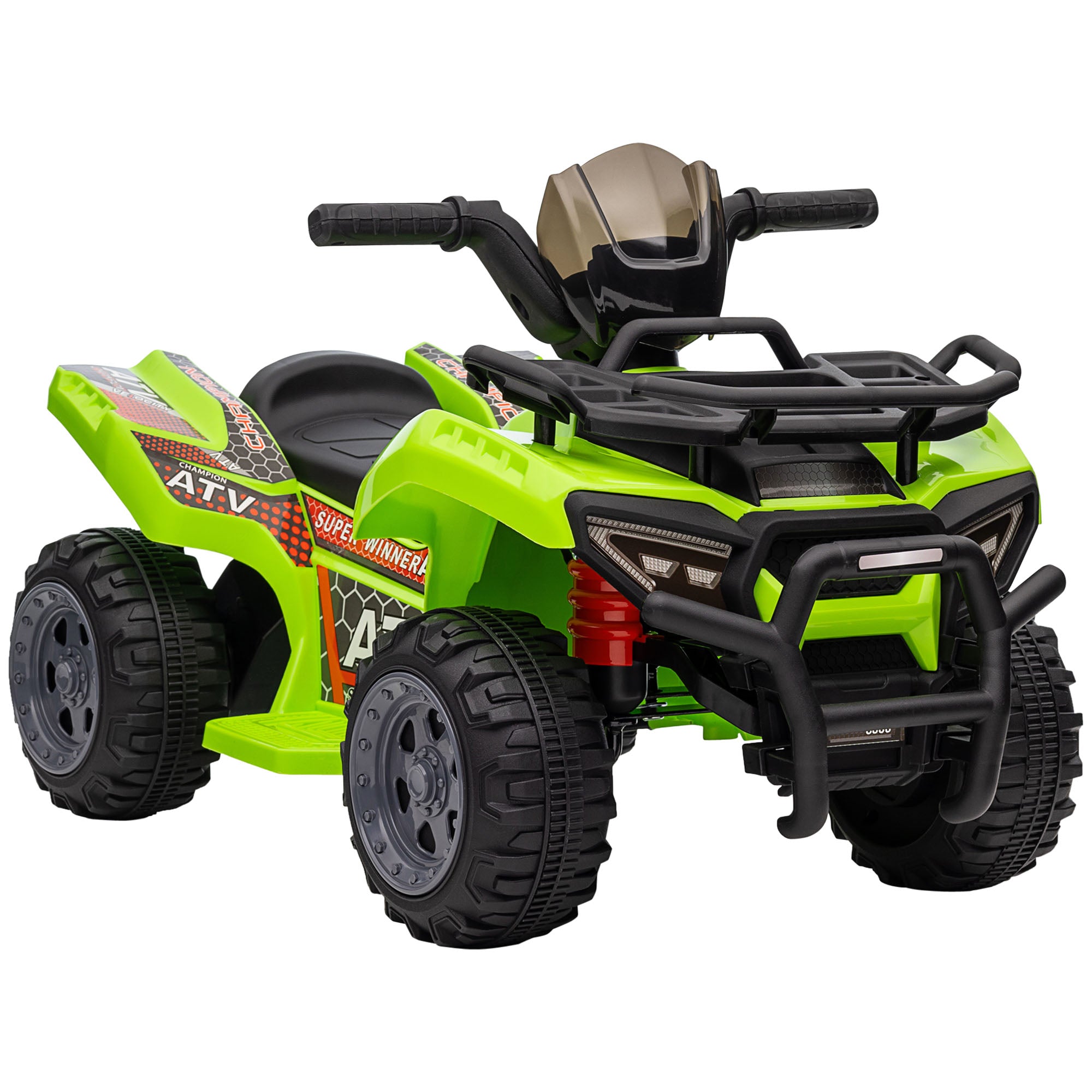 HOMCOM 6V Kids Electric Ride on Car Toddlers Quad Bike All Terrain Vehicle Toy With Music for 18-36 months Green - North Peak Garden Furniture