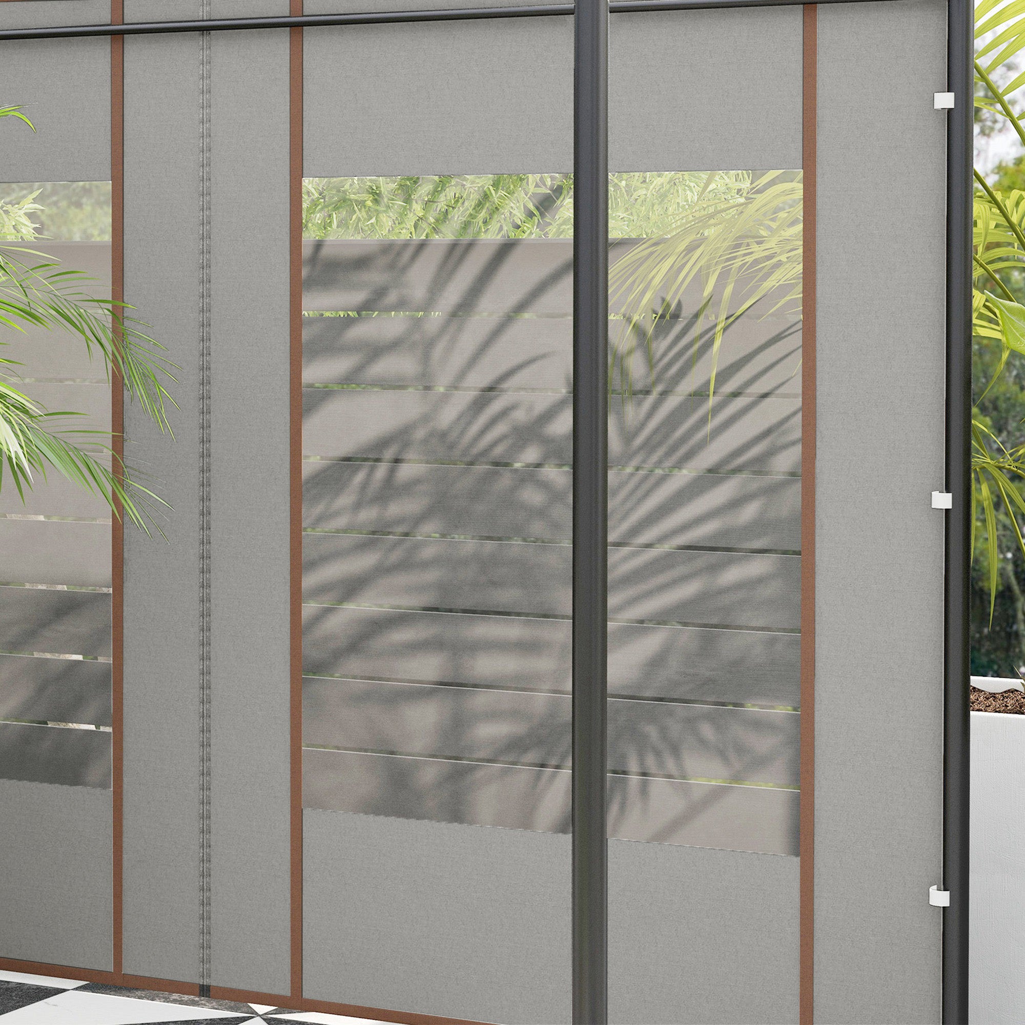 Outsunny Set of Two 295cm Replacement Canopy Walls - Grey - North Peak Garden Furniture