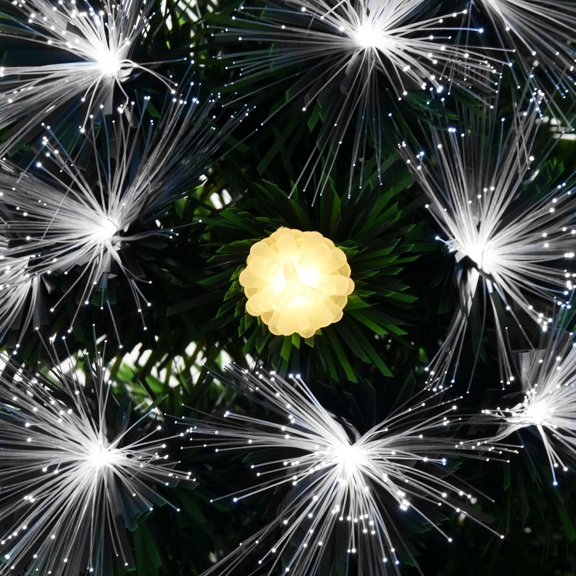 HOMCOM 4ft White Light Artificial Christmas Tree w/ 130 LEDs Star Topper Tri-Base Full Bodied Seasonal Decoration Pre-Lit Home - North Peak Garden Furniture