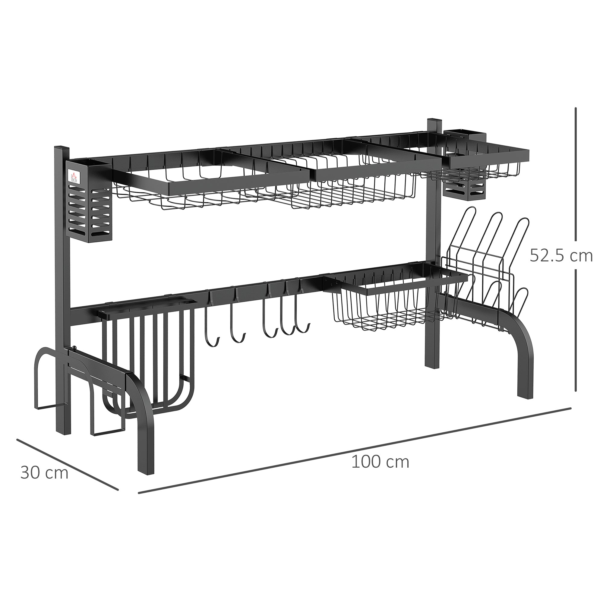 HOMCOM 100cm Modular Over-Sink Drying Rack