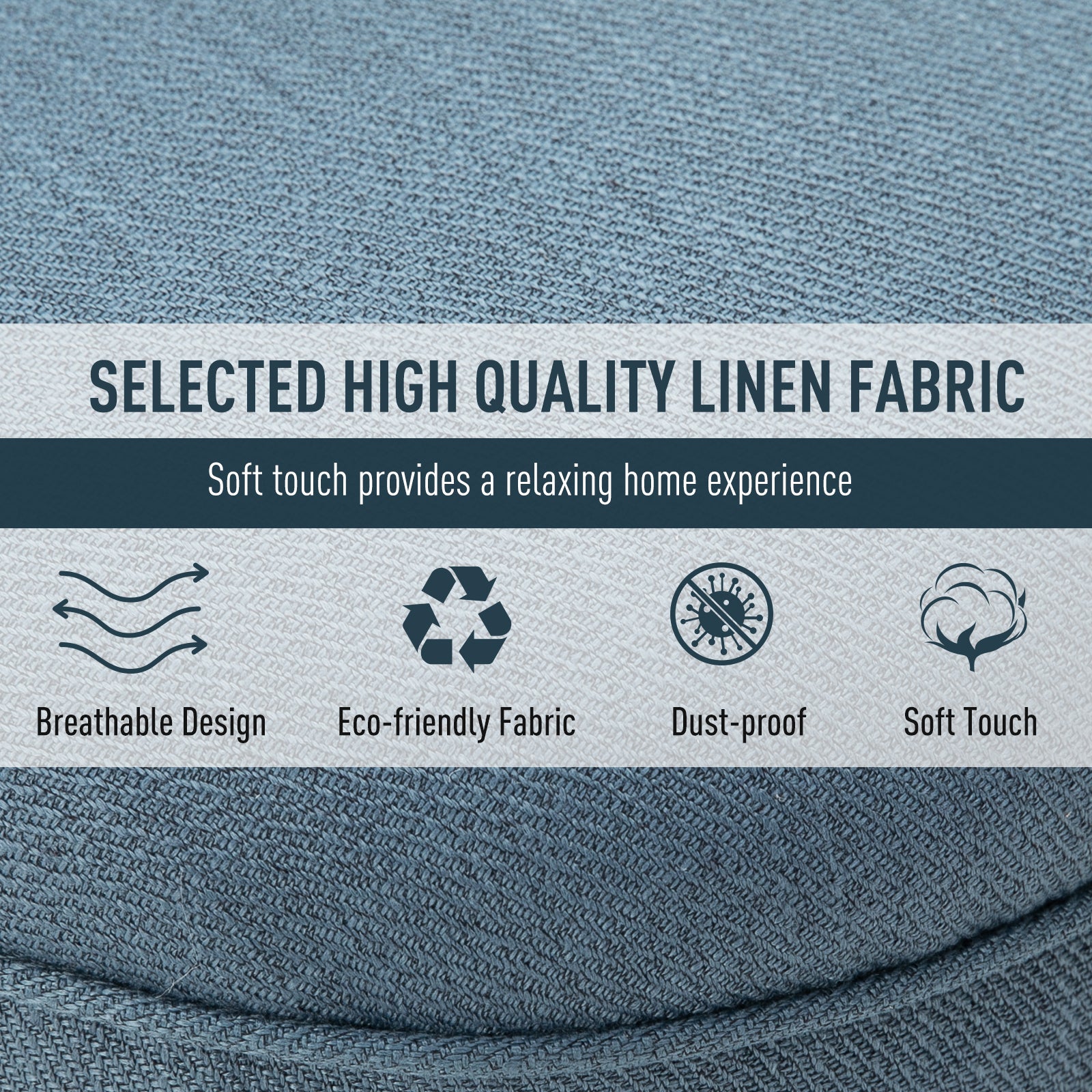 HOMCOM Fabric Single Sofa Dining Chair Tub Chair Upholstered W/ Pillow Solid Wood Leg Home Living Room Furniture Blue - North Peak Garden Furniture