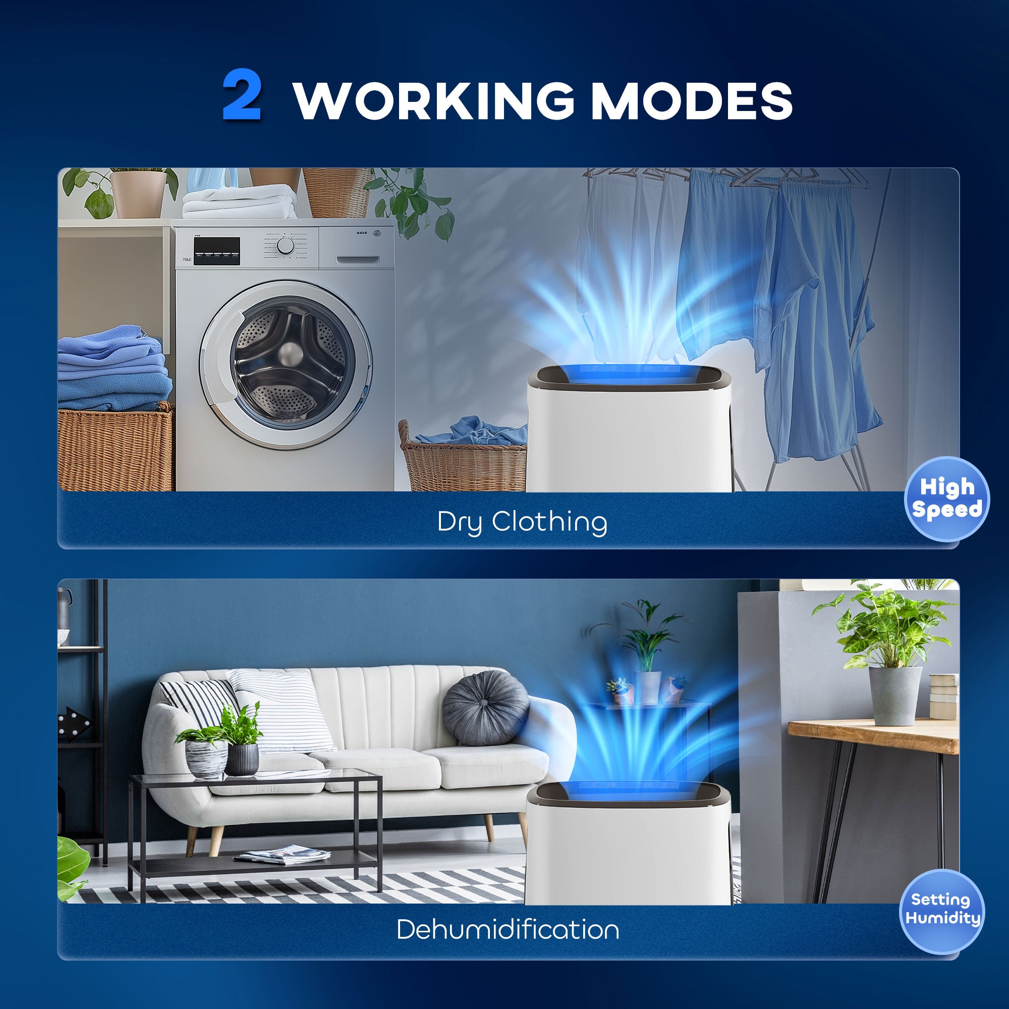HOMCOM 16l/Day Dehumidifier, with Washable Filter and Timer - White - North Peak Garden Furniture