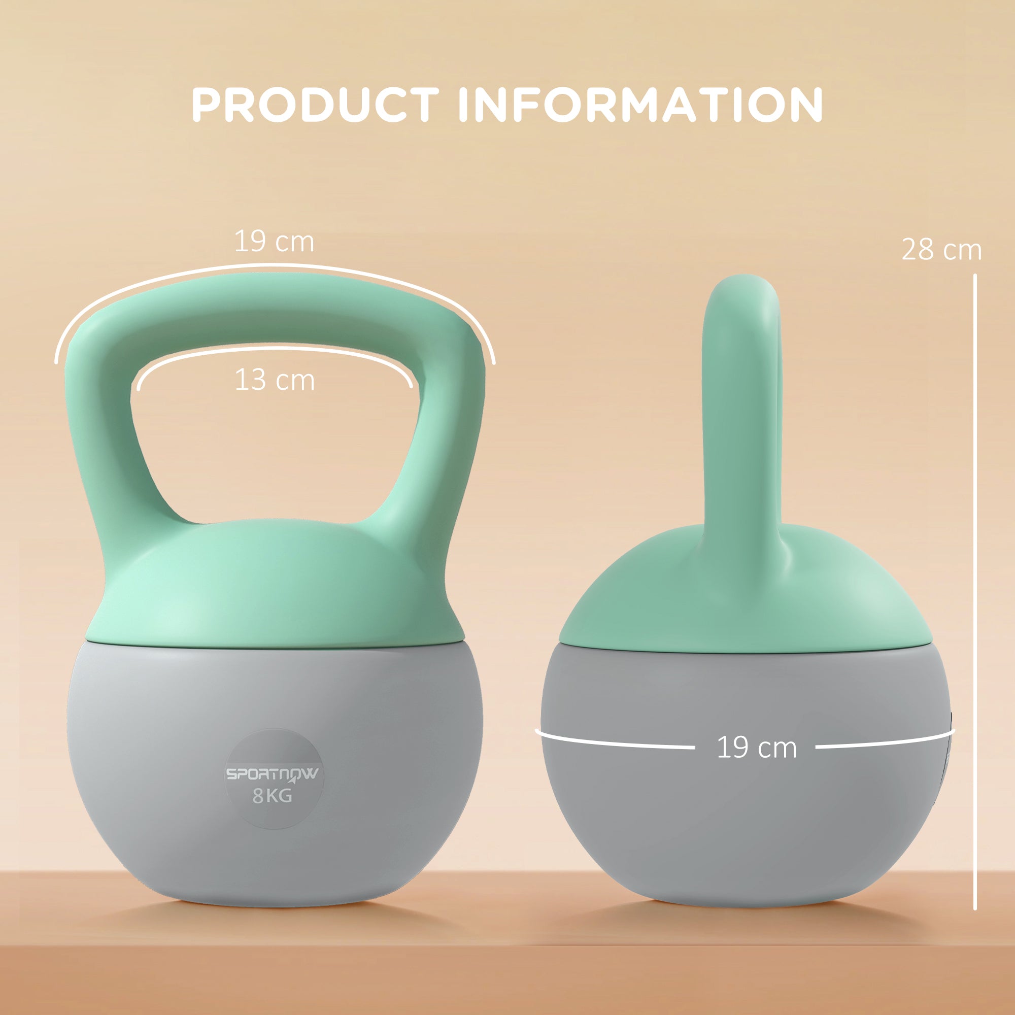 SPORTNOW 8KG Kettlebell, Soft Kettle Bell with Non-Slip Handle for Home Gym Weight Lifting and Strength Training - North Peak Garden Furniture