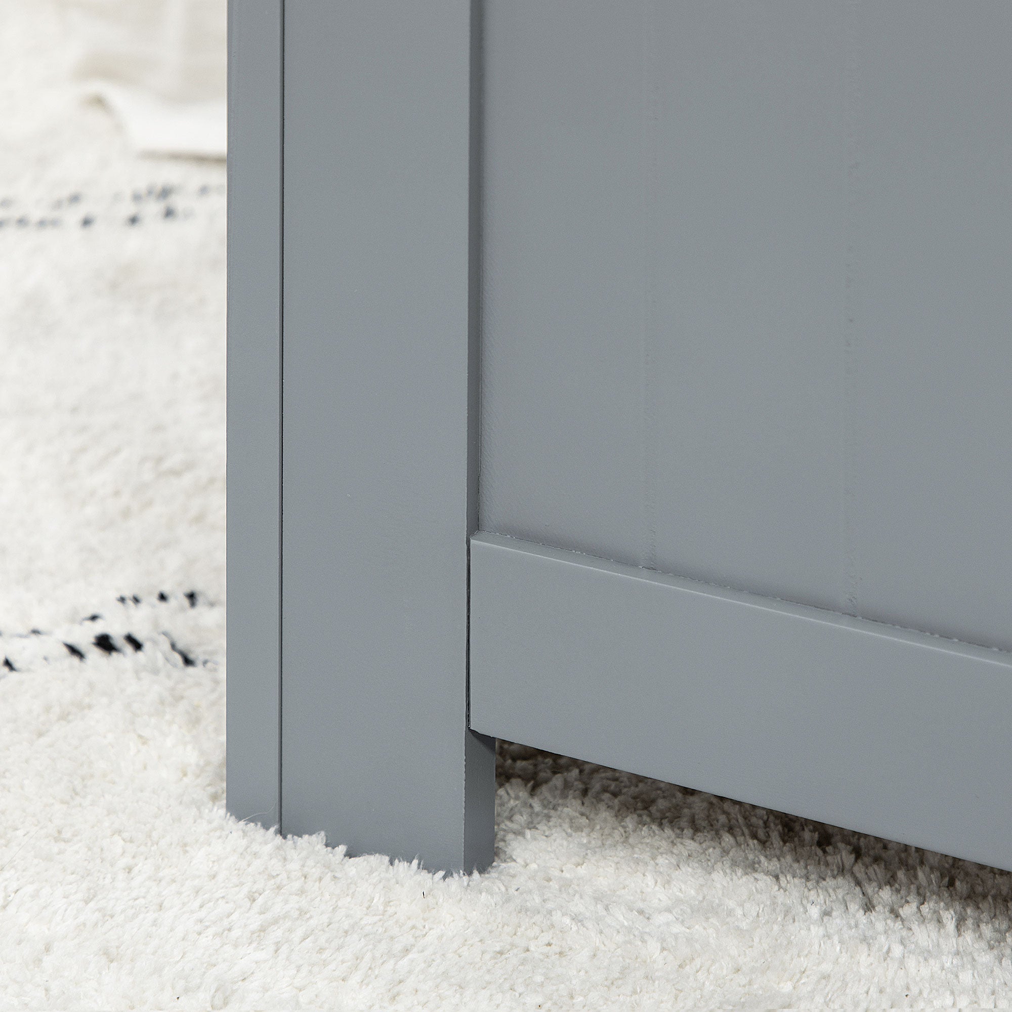 HOMCOM Large Storage Box Toy Chest Cabinet Container Unit Organizer with Lid & Safety Hinges, Grey - North Peak Garden Furniture