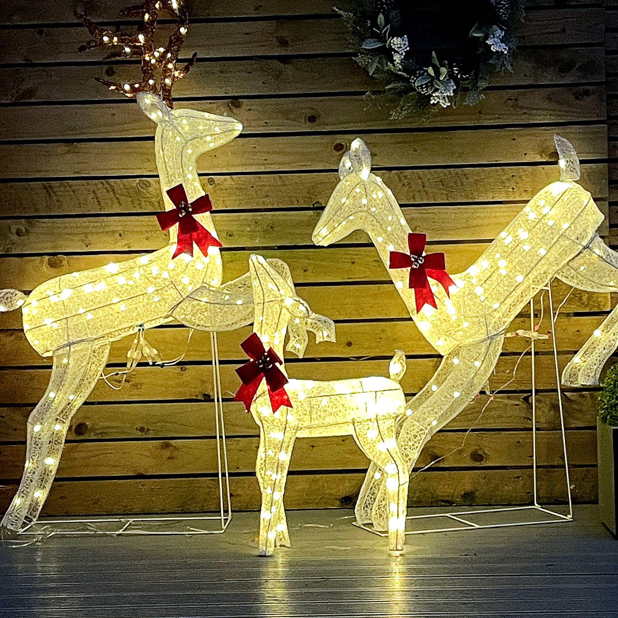 Outsunny Three-Piece LED Light Reindeer Christmas Decoration - North Peak Garden Furniture