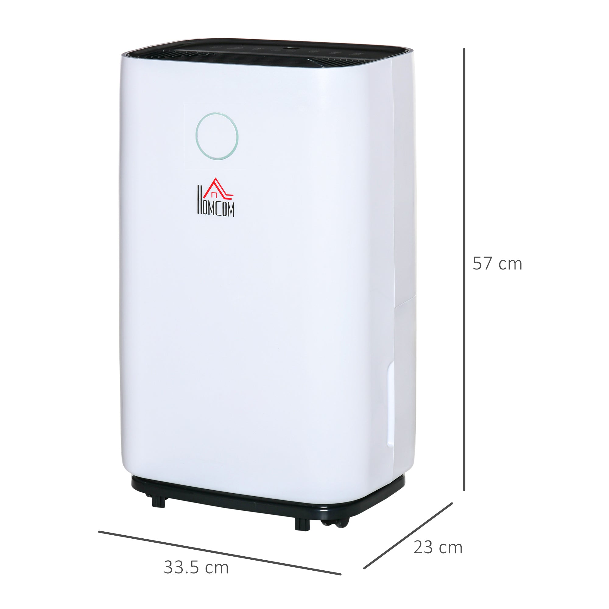 HOMCOM 20L/Day Portable Dehumidifier for Home, with LED Screen, Sleep Mode, 24H Timer, Electric Air Dehumidifier for Damp Laundry Bedroom Basement