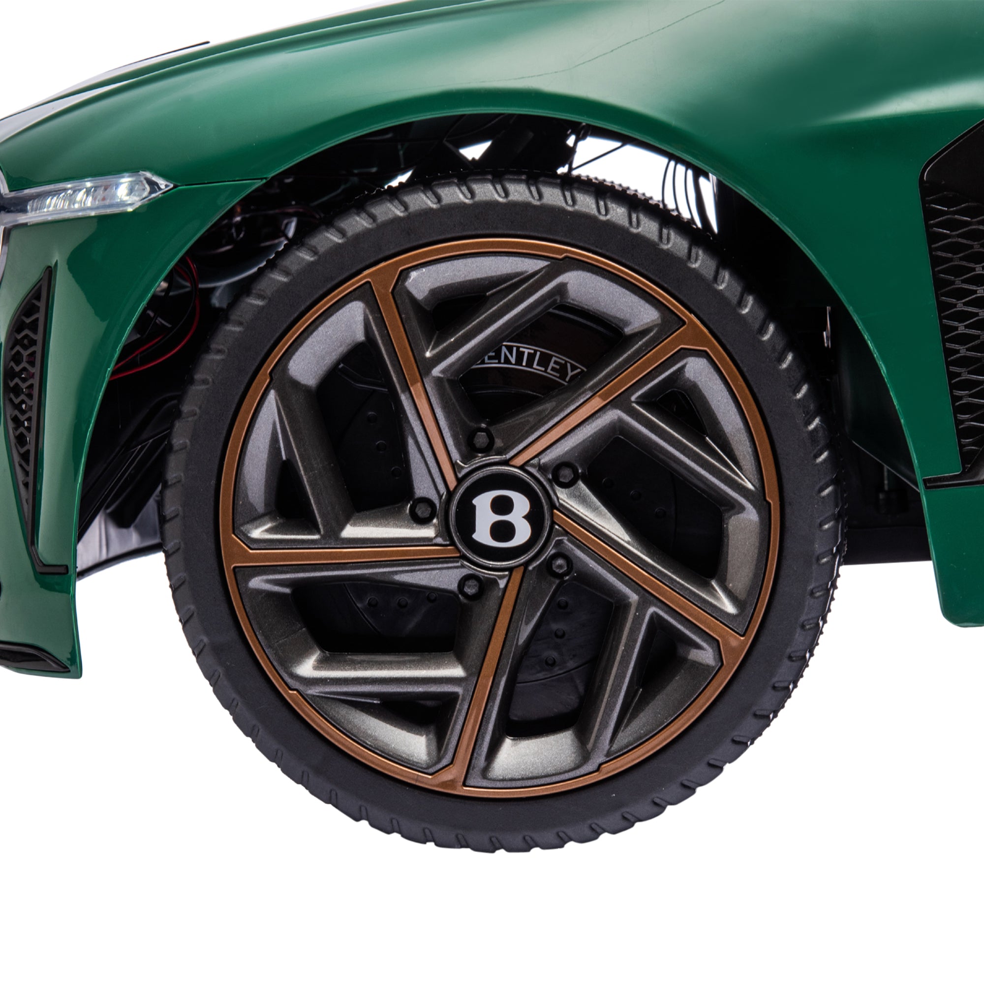 HOMCOM Bentley Bacalar Licensed 12V Kids Electric Car, with Remote Control, Horn, Lights, Music, Suspension Wheels, Green - North Peak Garden Furniture