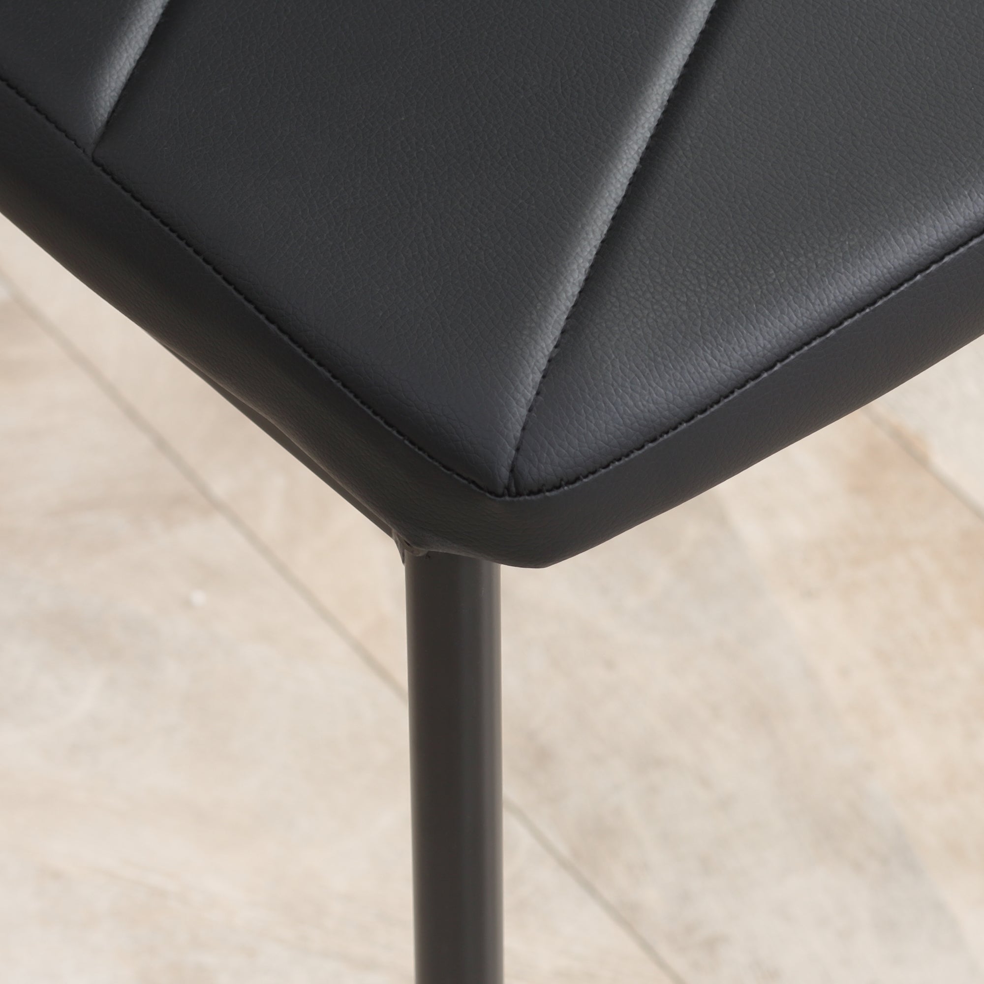HOMCOM Set of 6 Faux Leather Dining Chairs - Black - North Peak Garden Furniture
