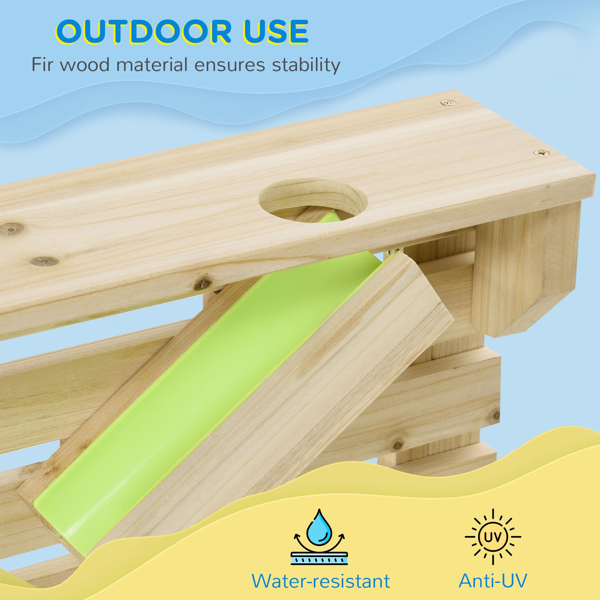 Outsunny Outdoor Kids Running Water and Sand Playset, with 18 Accessories - North Peak Garden Furniture
