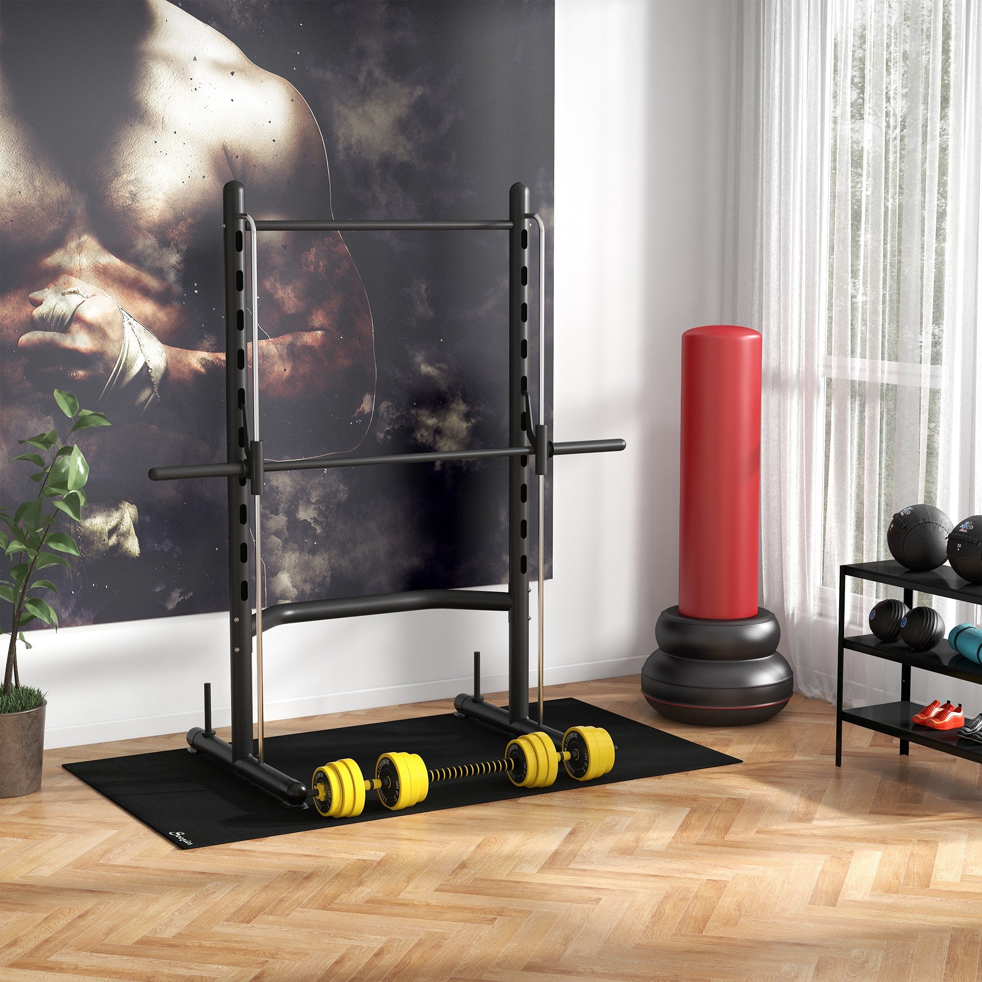 HOMCOM 25KG Dumbbell & Barbell Adjustable Set Plate Bar Clamp Rod Home Gym Sports Area Exercise Ergonomic - North Peak Garden Furniture