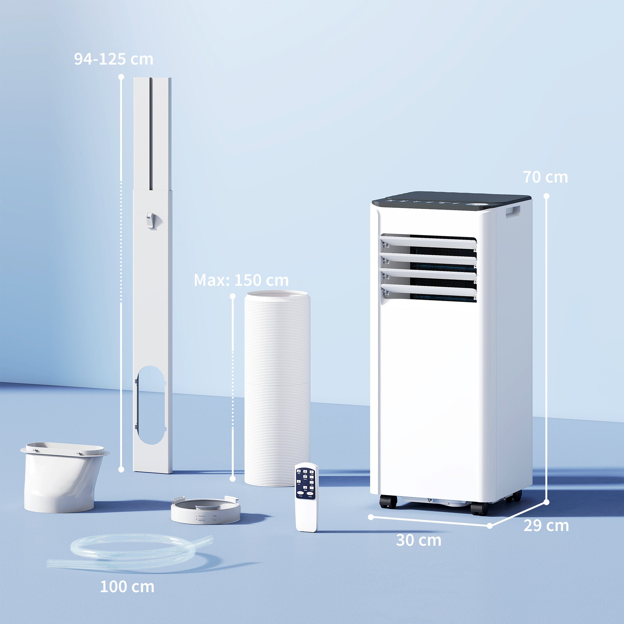HOMCOM Portable Air Conditioner 5000 BTU, 4-in-1 AC Unit with Cool, Dehumidifier, Fan, Sleep Mode, WiFi Voice Remote Control