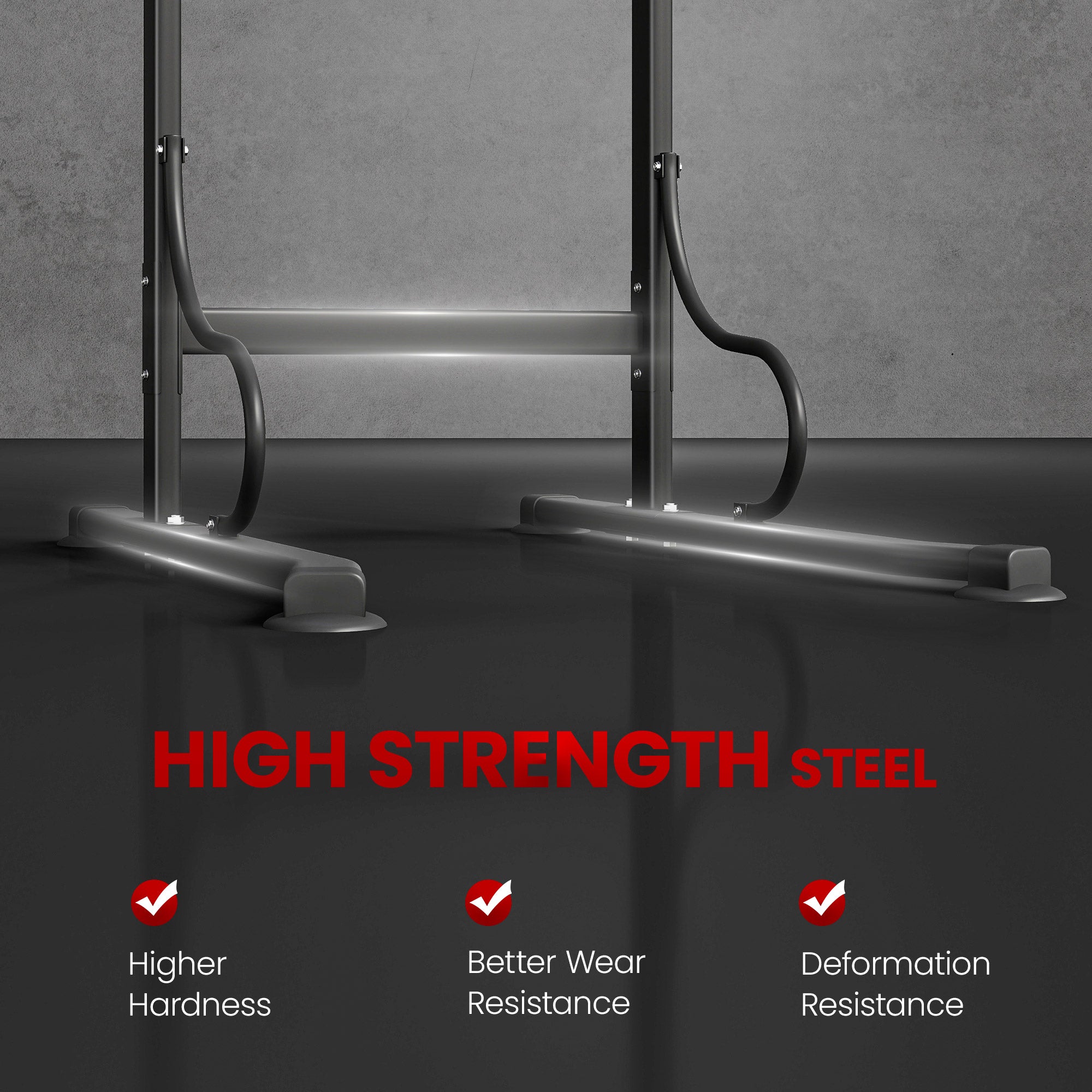 HOMCOM Steel Multi-Use Exercise Power Tower Pull Up Station Adjustable Height W/ Grips