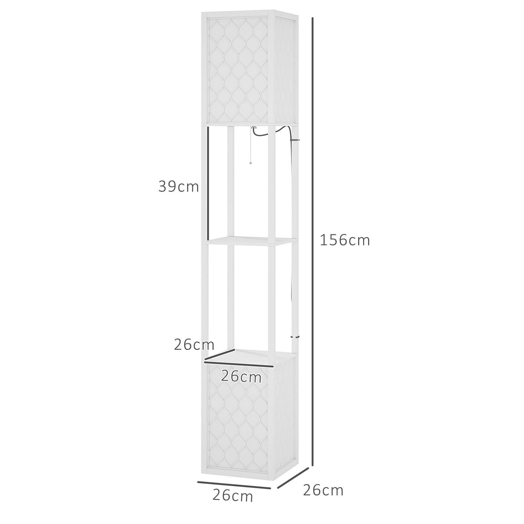 HOMCOM Duo Light Floor Shelves - White - North Peak Garden Furniture