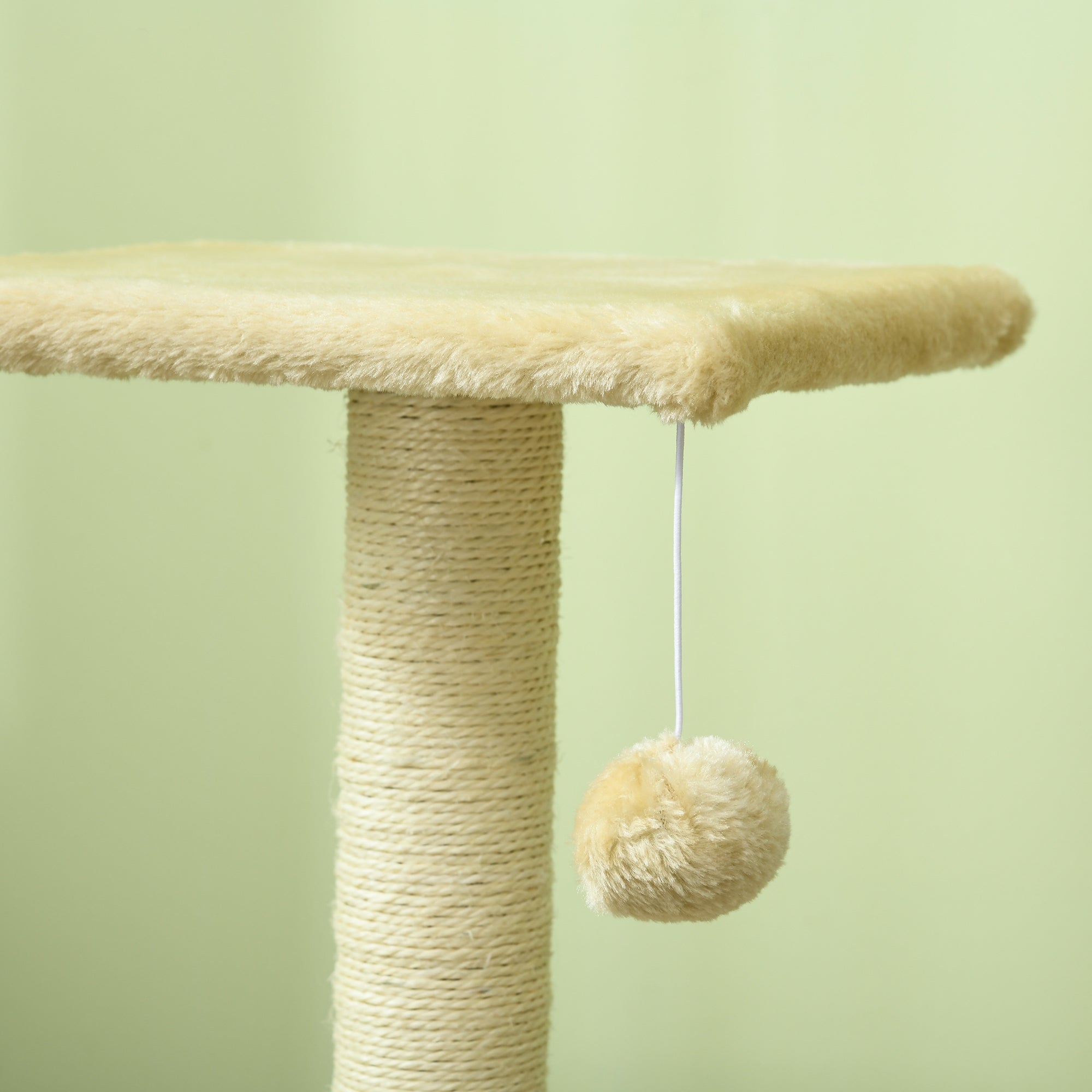 PawHut 72cm Cat Tree with Scratching Post, Pad for Indoor Cats - Cream White - North Peak Garden Furniture