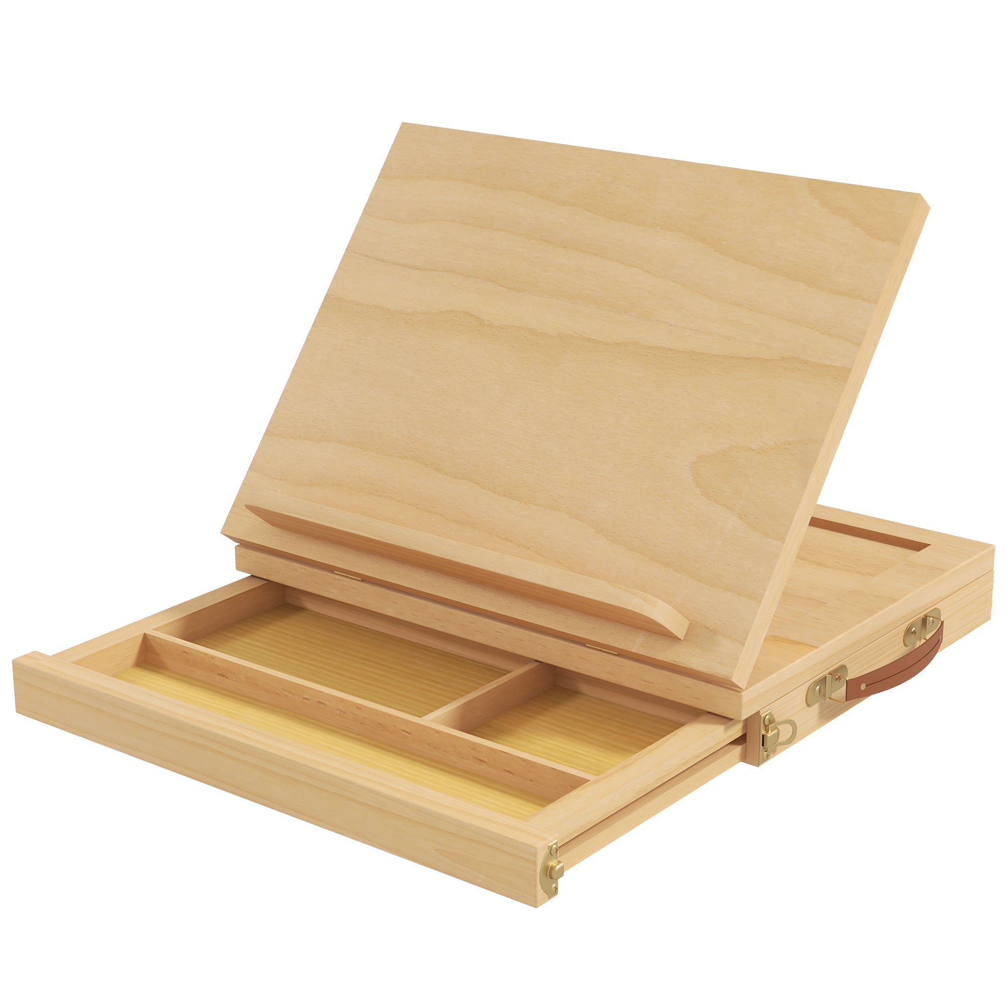 Vinsetto Wooden Table Easel Box, Adjustable Beechwood Table Box Easel with Storage Drawer, Portable Folding Artist Drawing & Sketching Board for Adults, Beginners, Artists Painting - North Peak Garden Furniture
