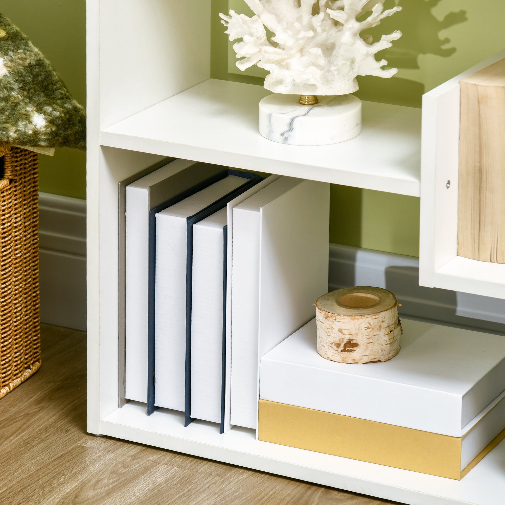 HOMCOM Modern Book Shelf with 11 Open Shelves, 6-Tier Bookcase, Freestanding Shelving Unit for Home Office and Study, White - North Peak Garden Furniture