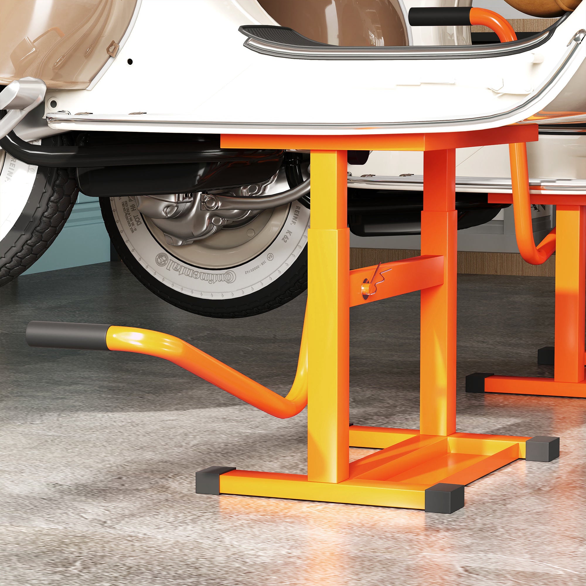DURHAND Steel Motorbike Jack Lift, 27.5 / 39.5 H cm - Orange - North Peak Garden Furniture