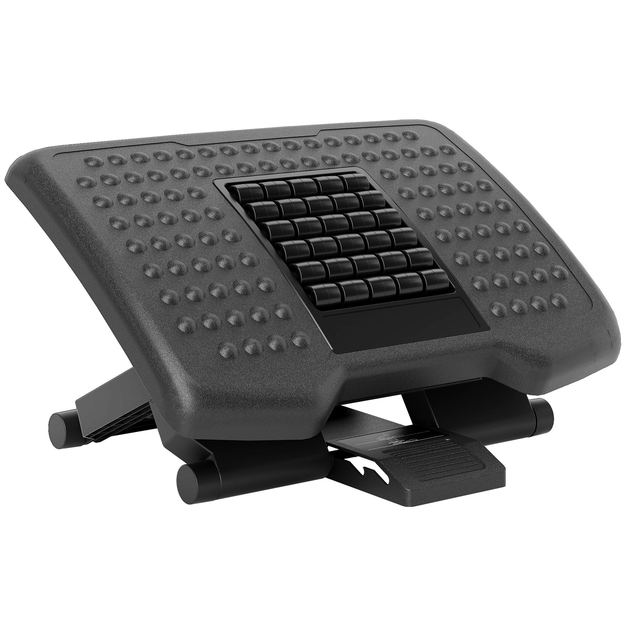 HOMCOM Three-Level, Multi-Angle Massage Footrest - Black - North Peak Garden Furniture