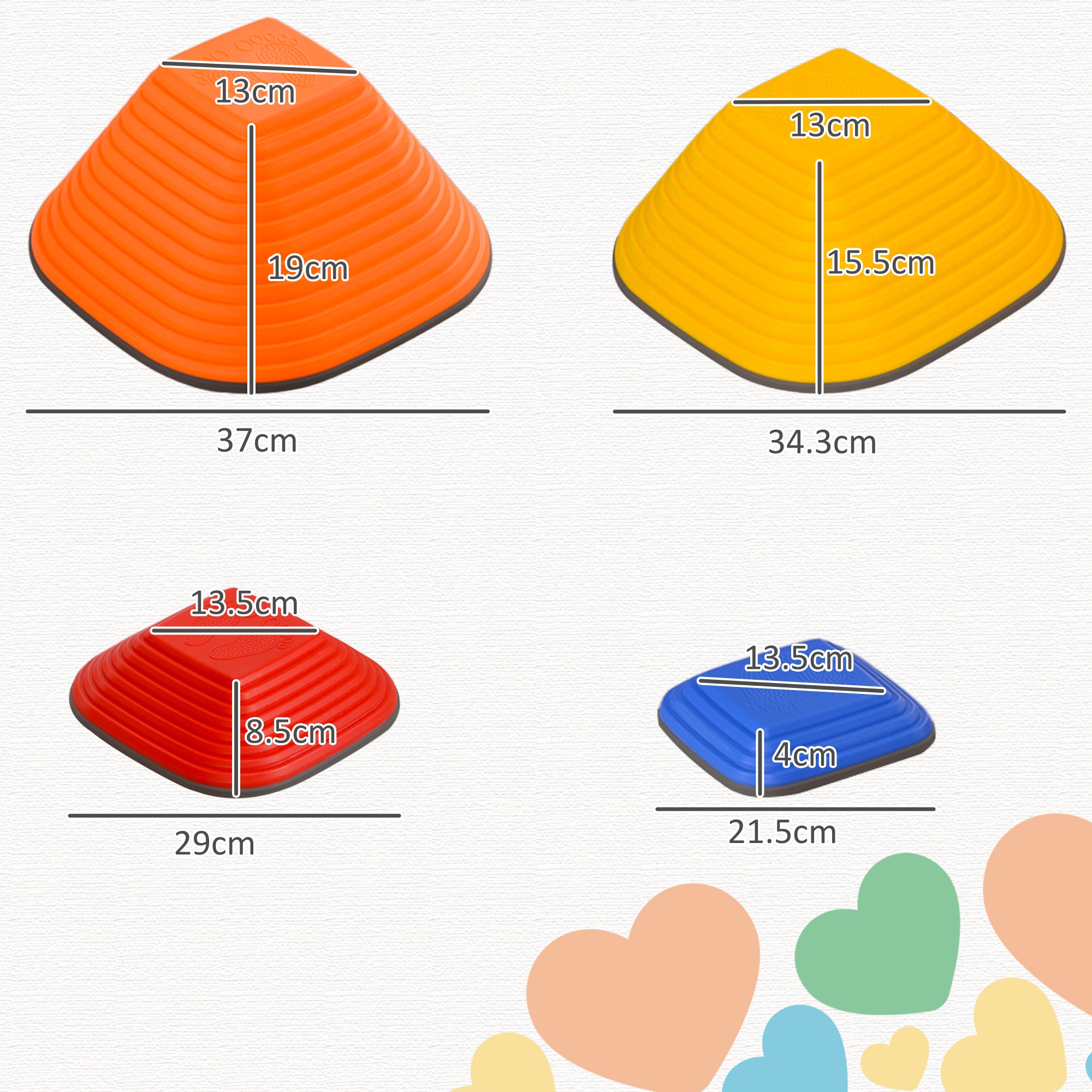 AIYAPLAY Balance Stepping Stones for Kids, 11PCs Non-Slip Stackable River Stones, Obstacle Courses for Balance & Motor Skills