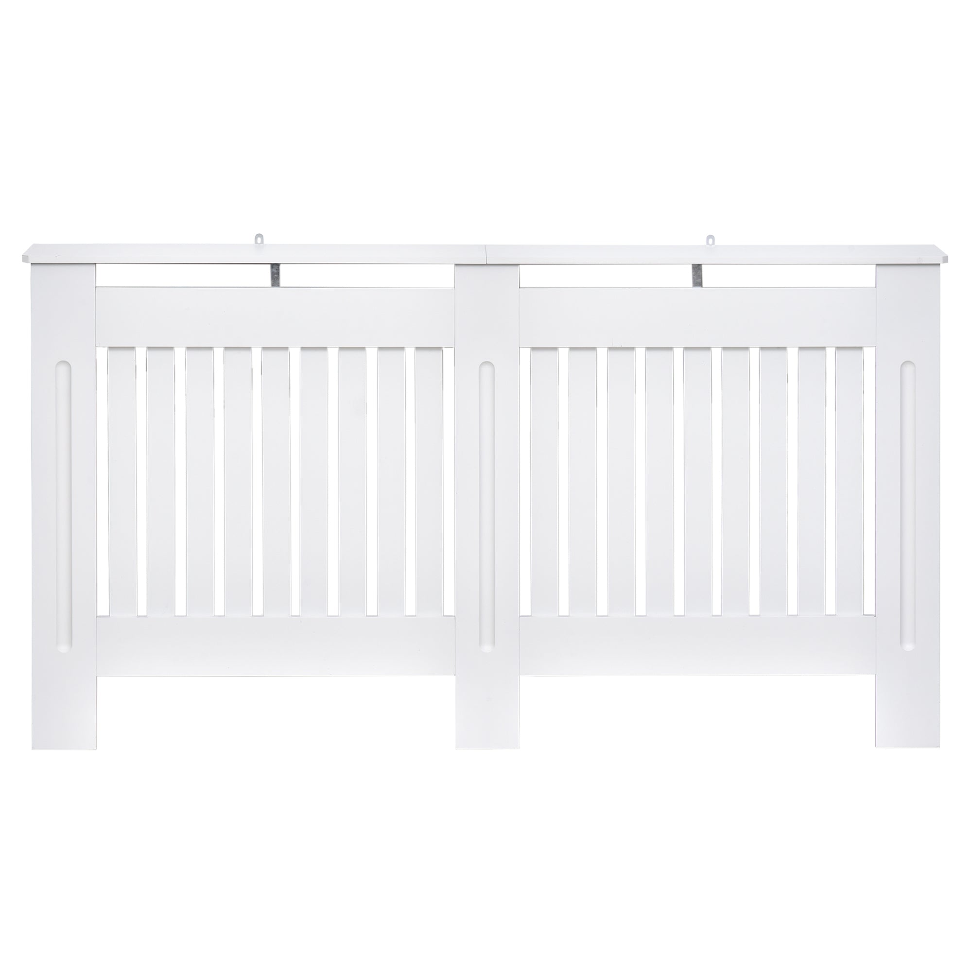 HOMCOM Slatted Radiator Cover Painted Cabinet MDF Lined Grill in White (152L x 19W x 81H cm)