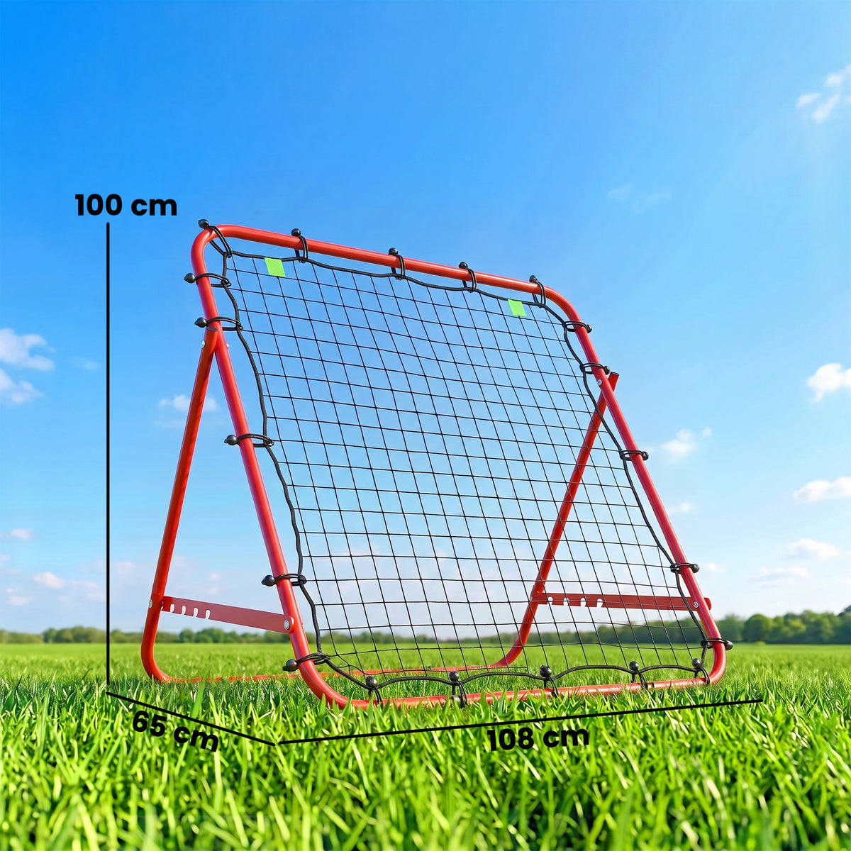 HOMCOM Adjustable Rebounder Net Kickback Target Goal for Teens Adults Training, Red