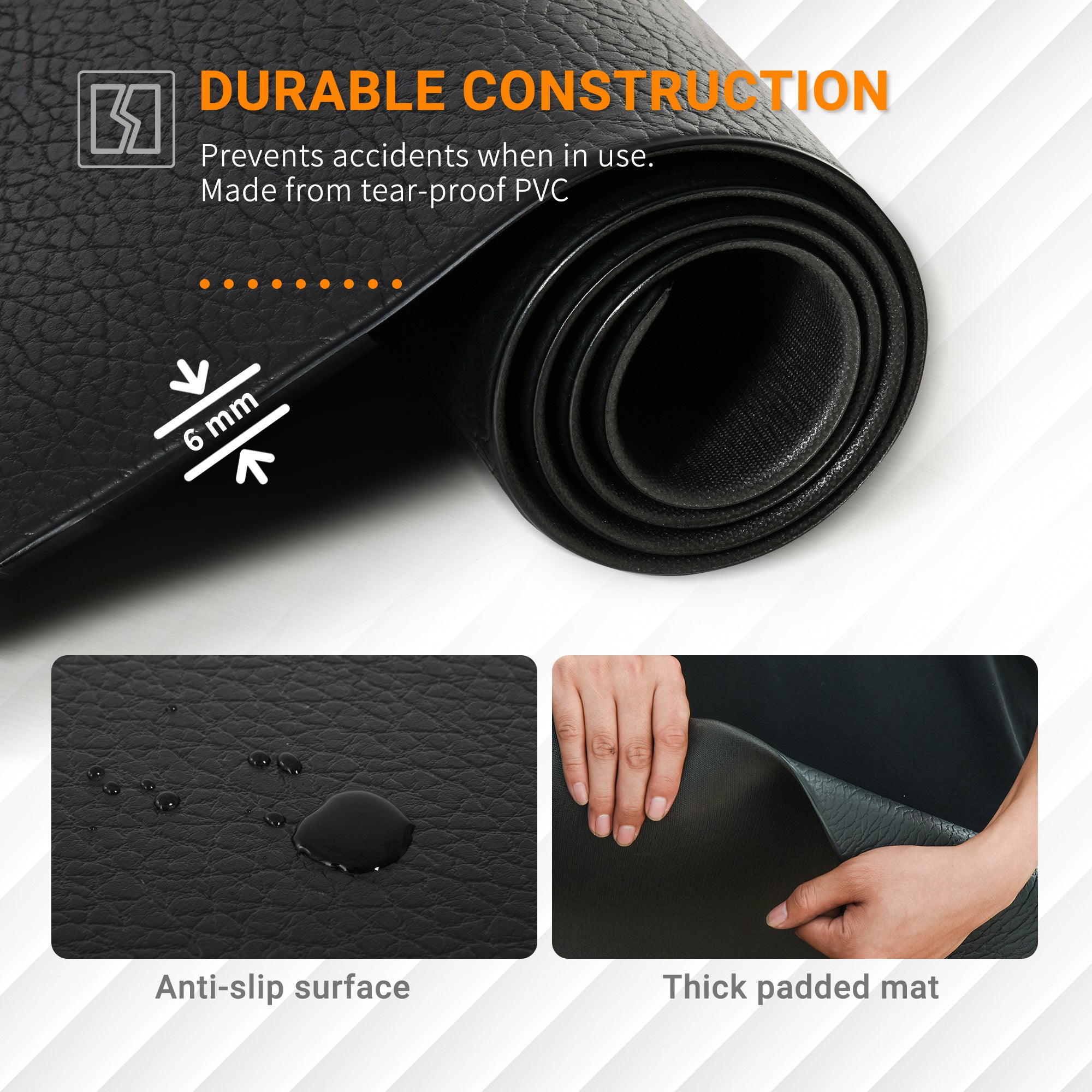 HOMCOM Multi-purpose Exercise Equipment Protection Mat Non-slip Floor Protector Gym Fitness Workout Training Mat 180 x 90cm