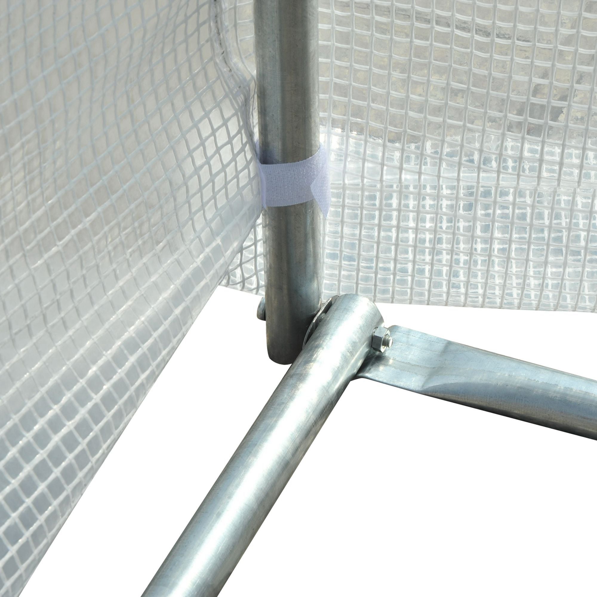 Outsunny 6 x 3 x 2 m Polytunnel Greenhouse, Walk in Polytunnel Tent with Metal Frame, Zippered Door and 8 Windows for Garden and Backyard, White - North Peak Garden Furniture