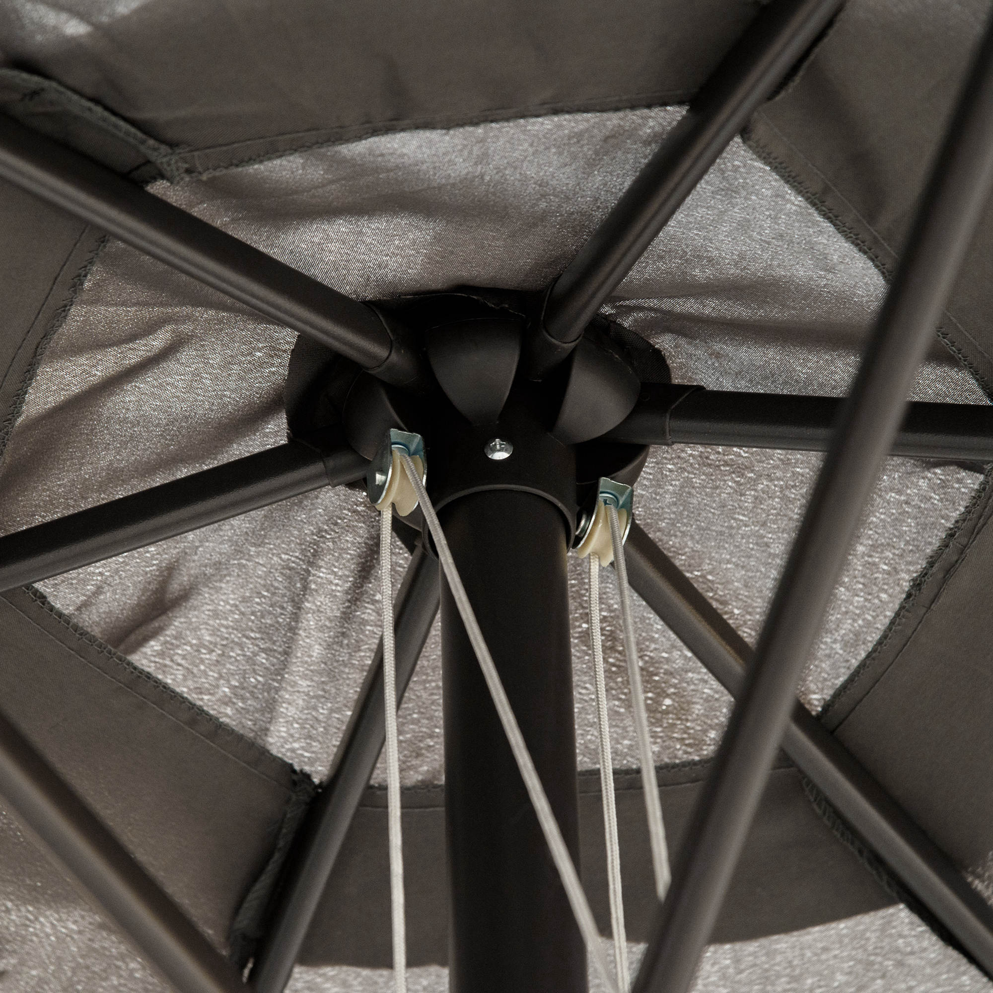 Outsunny 2.8m Garden Parasol Umbrella, Round Outdoor Market Table Umbrella Sun Shade Canopy, Dark Grey - North Peak Garden Furniture